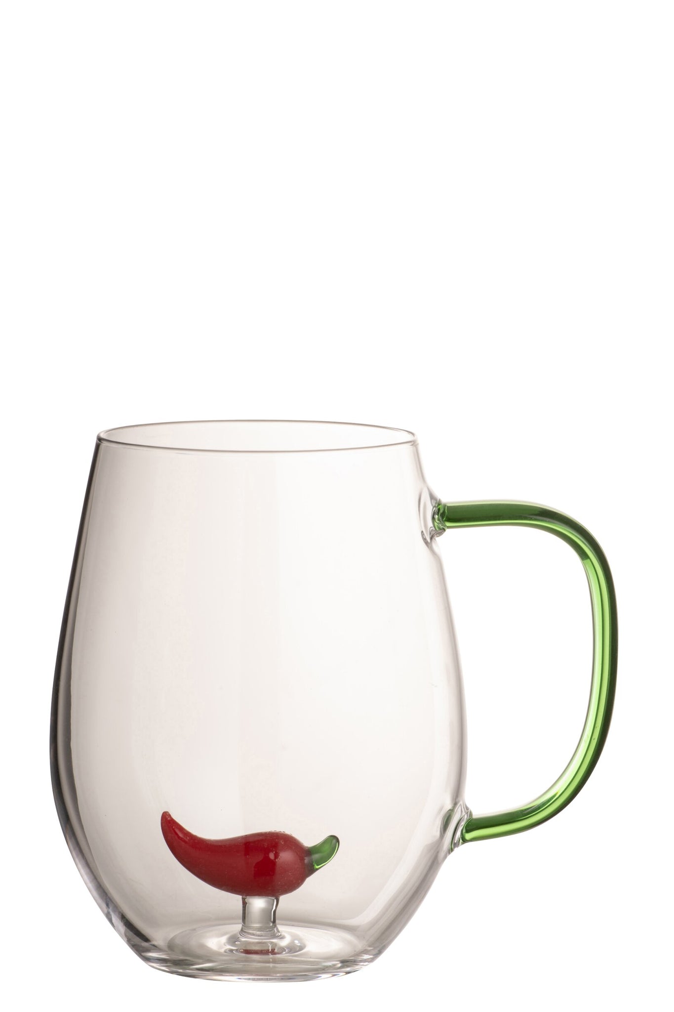J-Line Water Glass Chili Pepper Transparent/Red