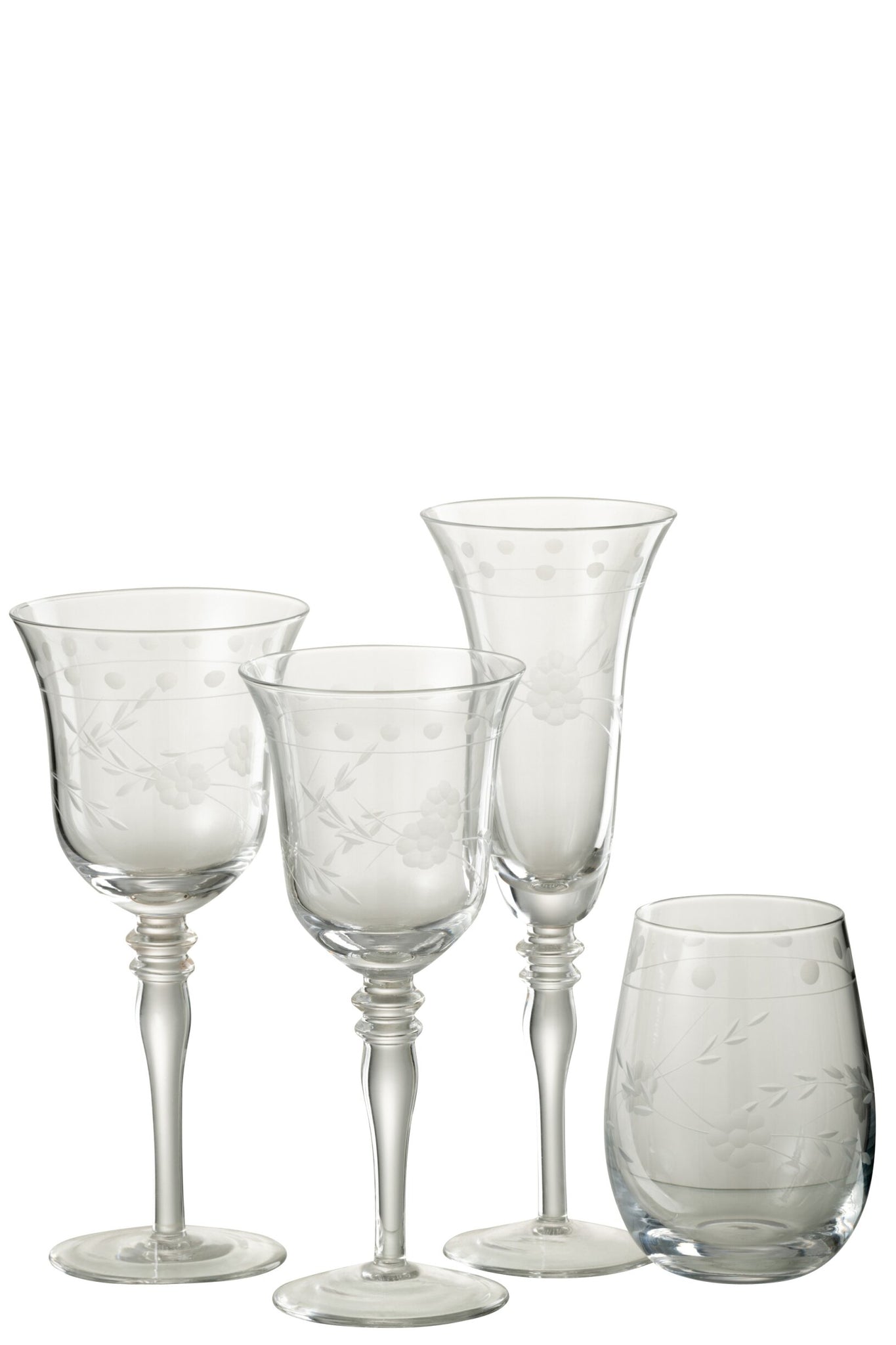 J-Line Graviertes Champagnerglas Transparent