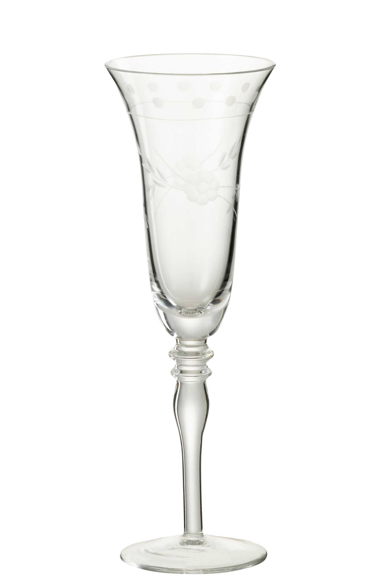 J-Line Graviertes Champagnerglas Transparent