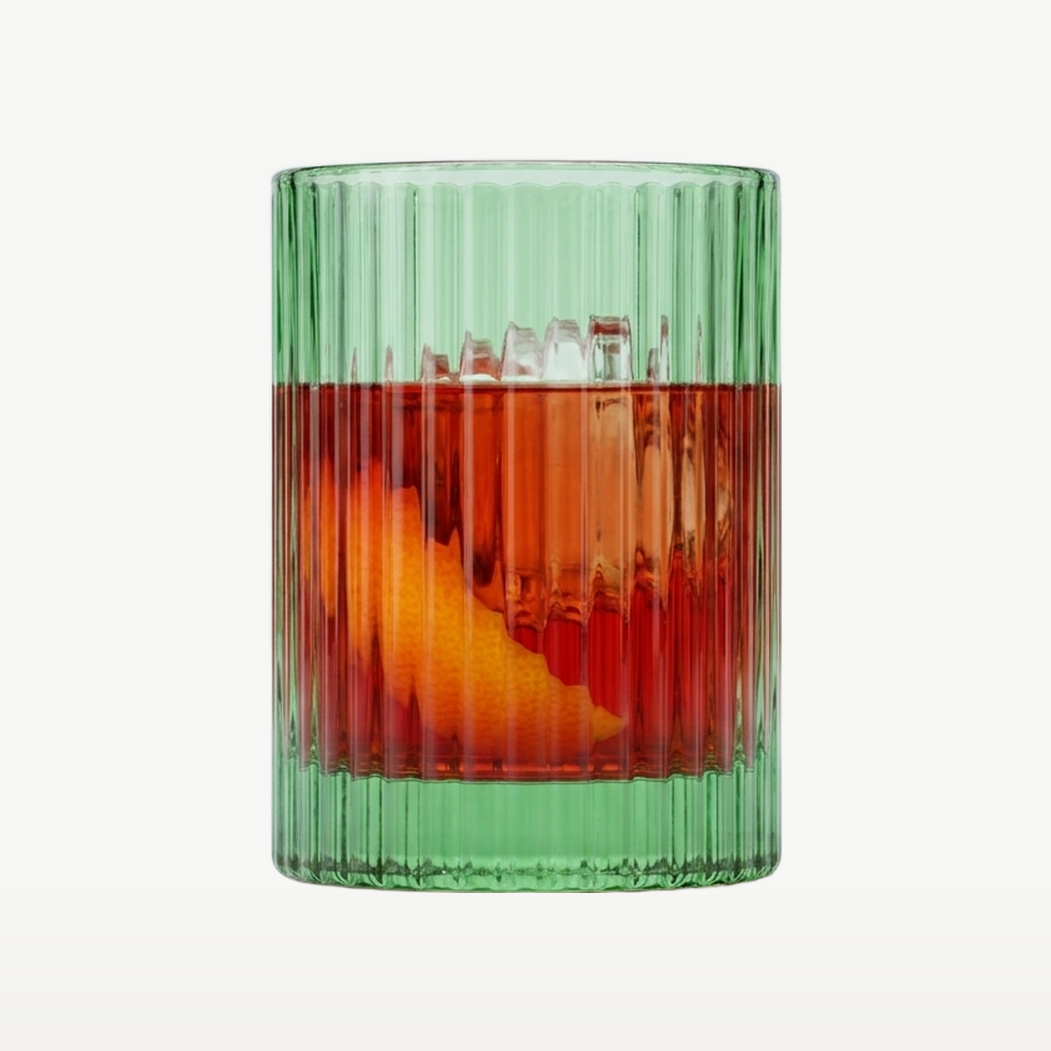 J-Line Waterglas 28 Cl Geribbeld Groen - Glazen.nl