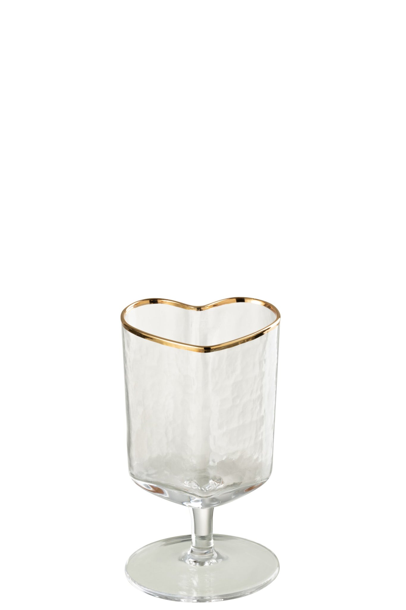 J-Line Weinglas Herz Gold/Transparent