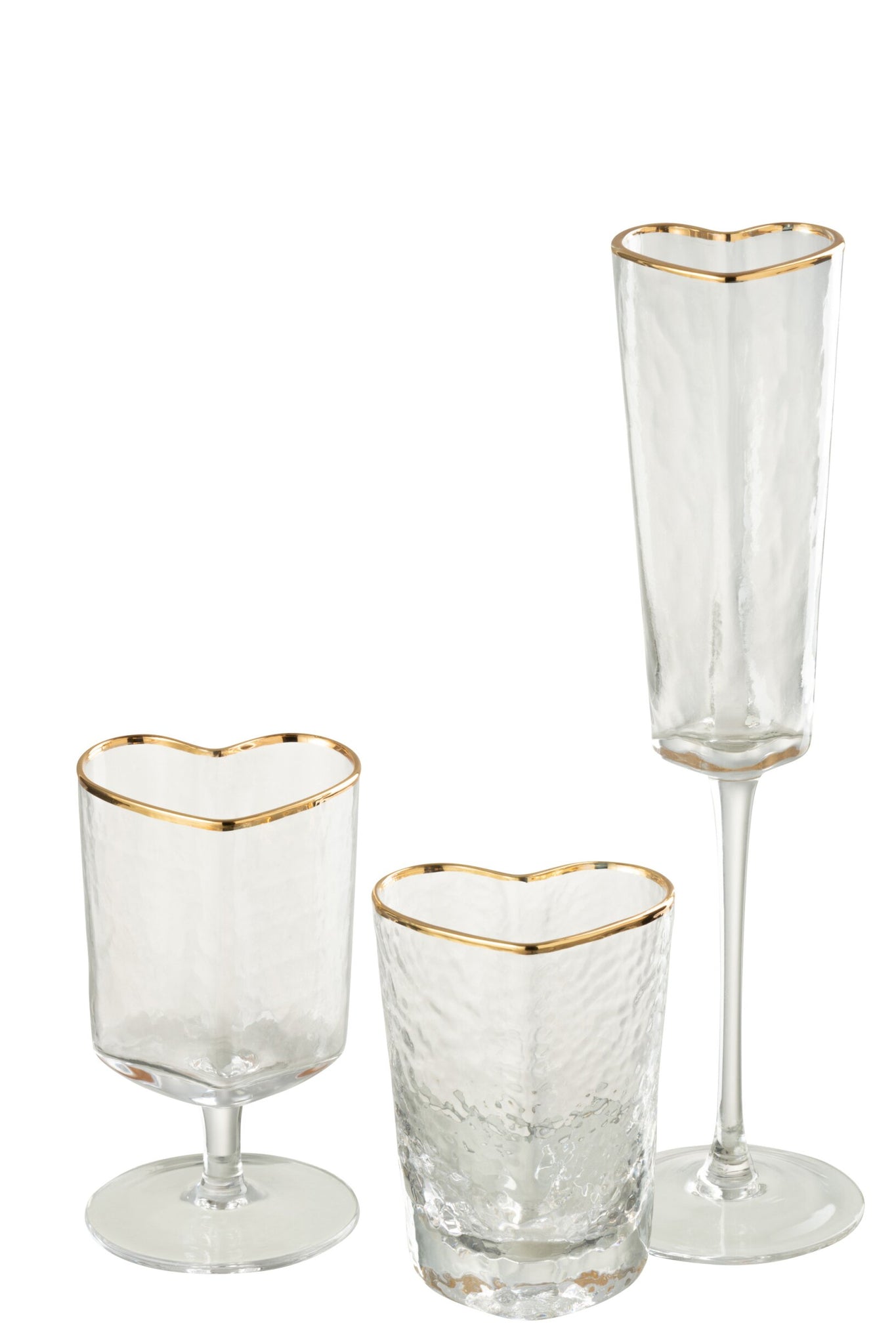 J-Line Champagnerglas Herz Gold/Transparent