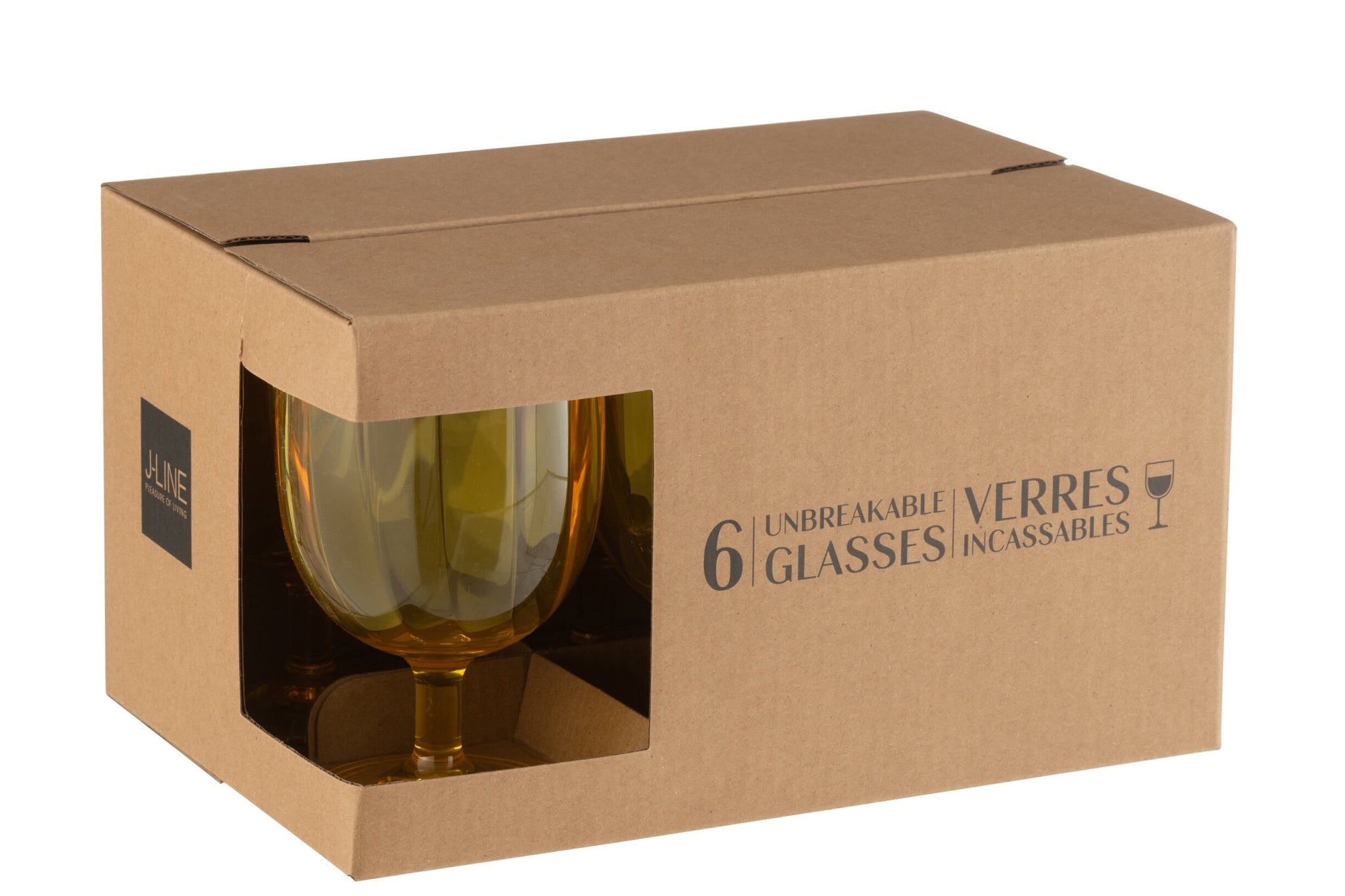 J-Line Weinglas 31 Cl Bruchsicher Gelb – 6 Stück
