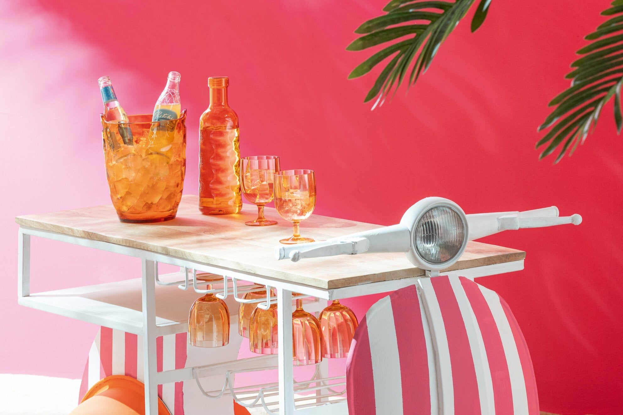 J-Line Wijnglas 31 Cl Onbreekbaar Oranje - 6 Stuks