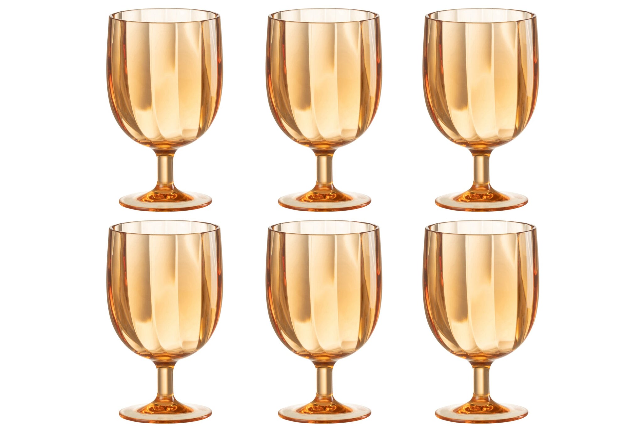 J-Line Wijnglas 31 Cl Onbreekbaar Oranje - 6 Stuks