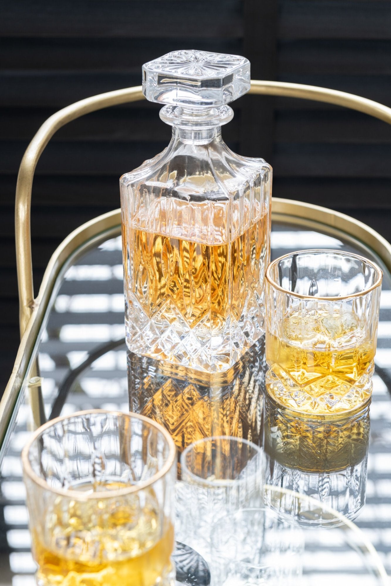 J-Line Franco Wasserglas Gold/Transparent