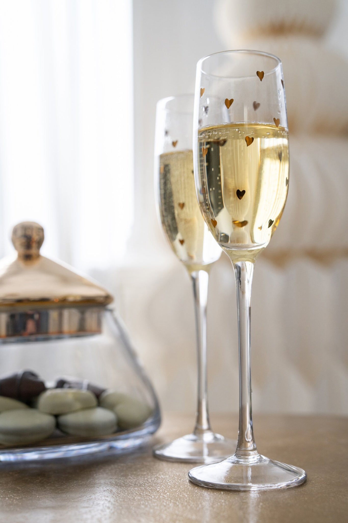 J-Line Champagnerglas Herz Transparent/Gold