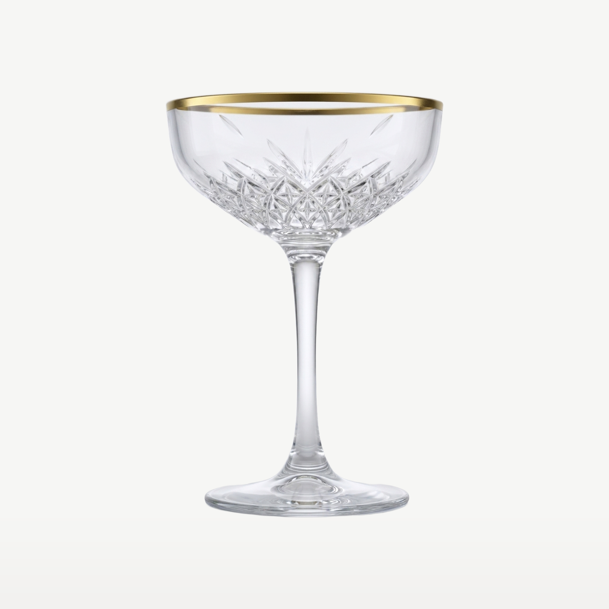 Pasabahce Timeless Champagneglas / Coupe 27 Cl Gouden Rand - 4 Stuks - Glazen.nl