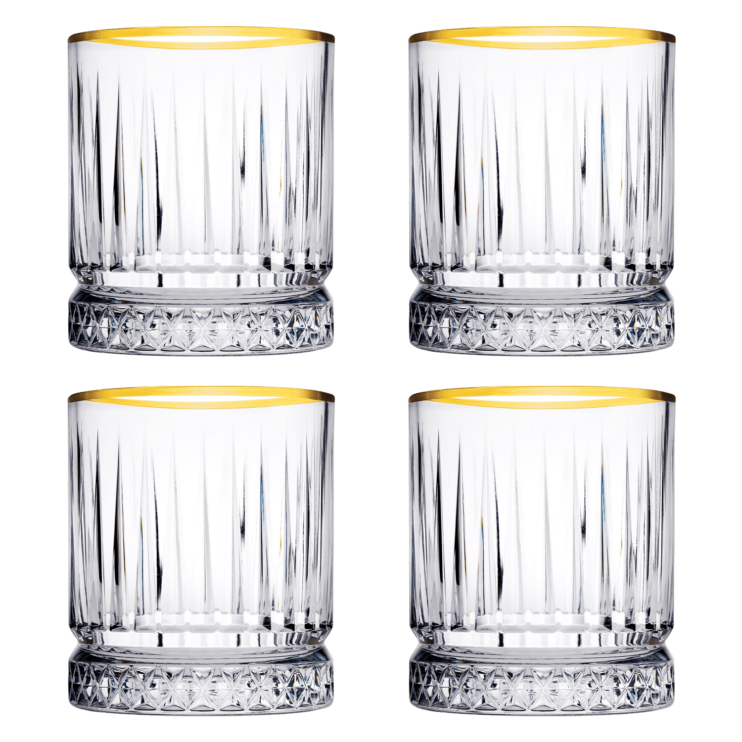 Pasabahce Elysia Tumbler 35,5 Cl Gouden Rand - 4 Stuks - Glazen.nl