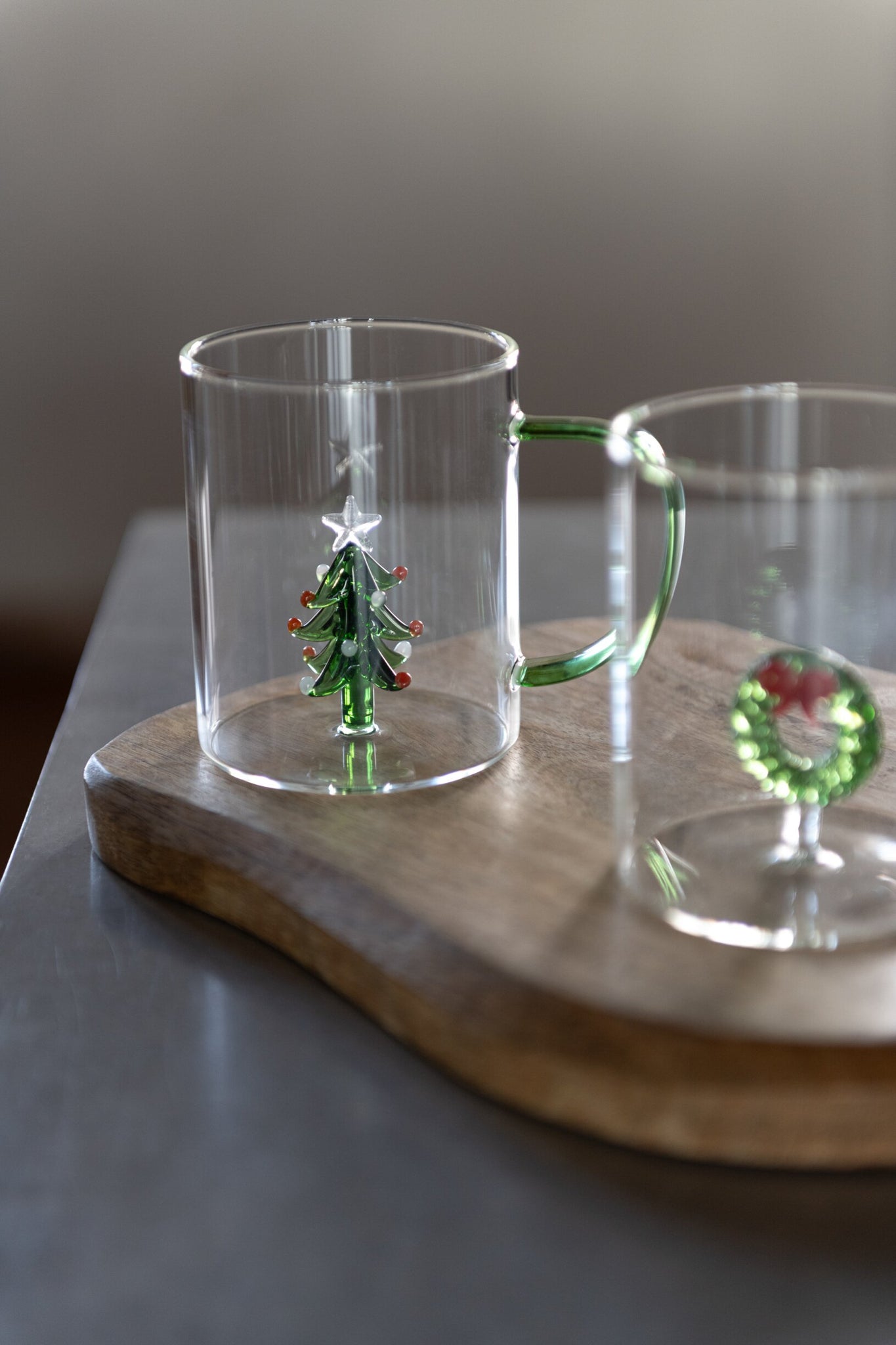 J-Line Wasserglas 42 Cl Weihnachtsbaum Transparent/Sortiert