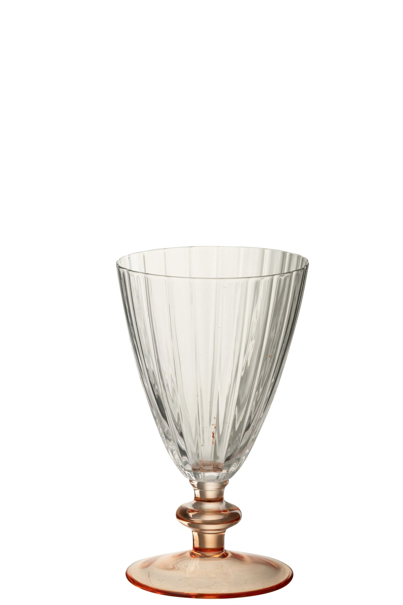 J-Line Wasserglas Gestreift Transparent/Lachsrosa