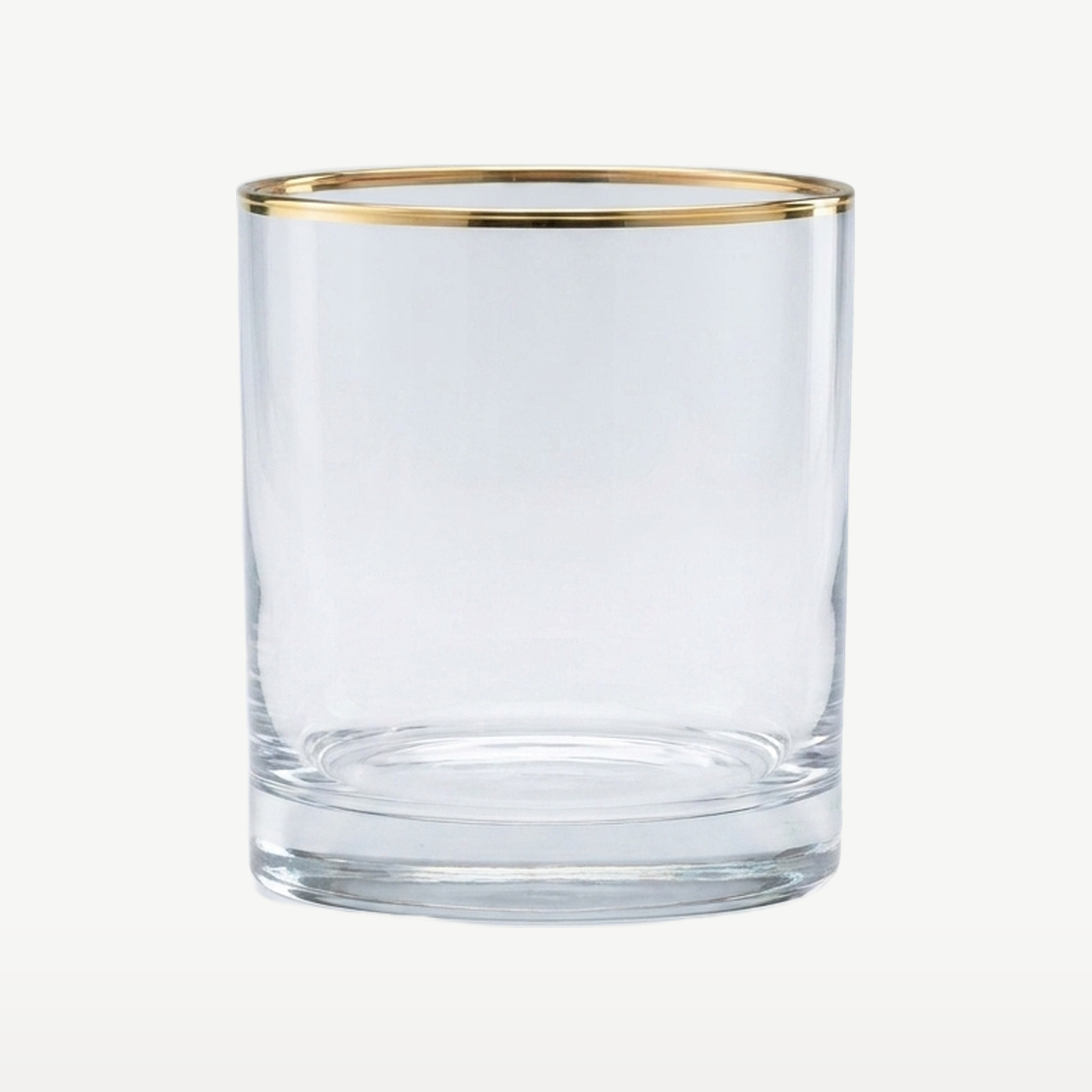 J-Line Waterglas 35 Cl Cilinder Gouden Rand Transparant/Goud - Glazen.nl