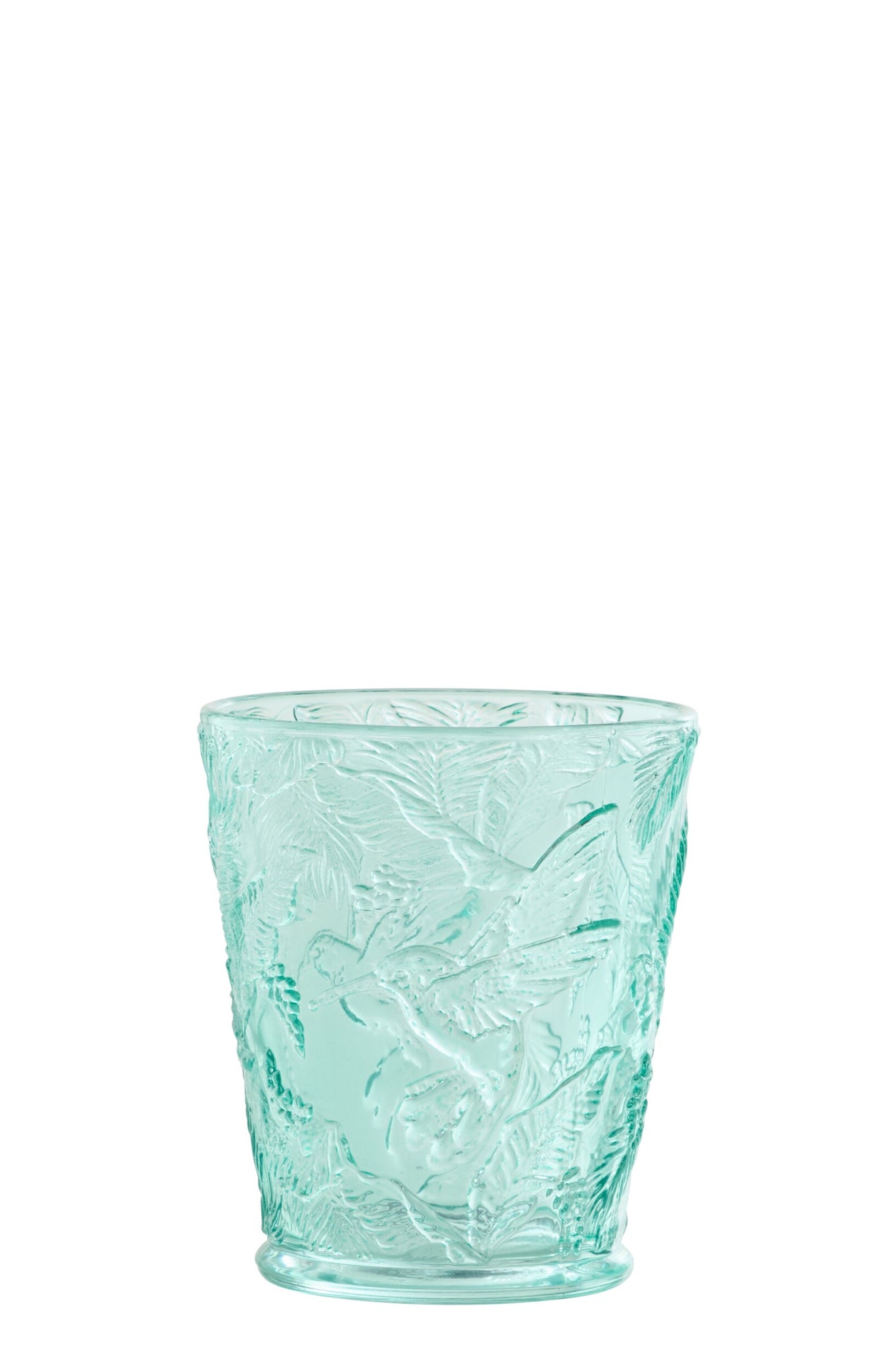 J-Line Wasserglas Vögel Azurblau