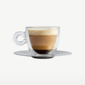 Luigi Bormioli Thermic Glass Cappuccinoglas 16,5 Cl mit Edelstahlteller – 2 Stück