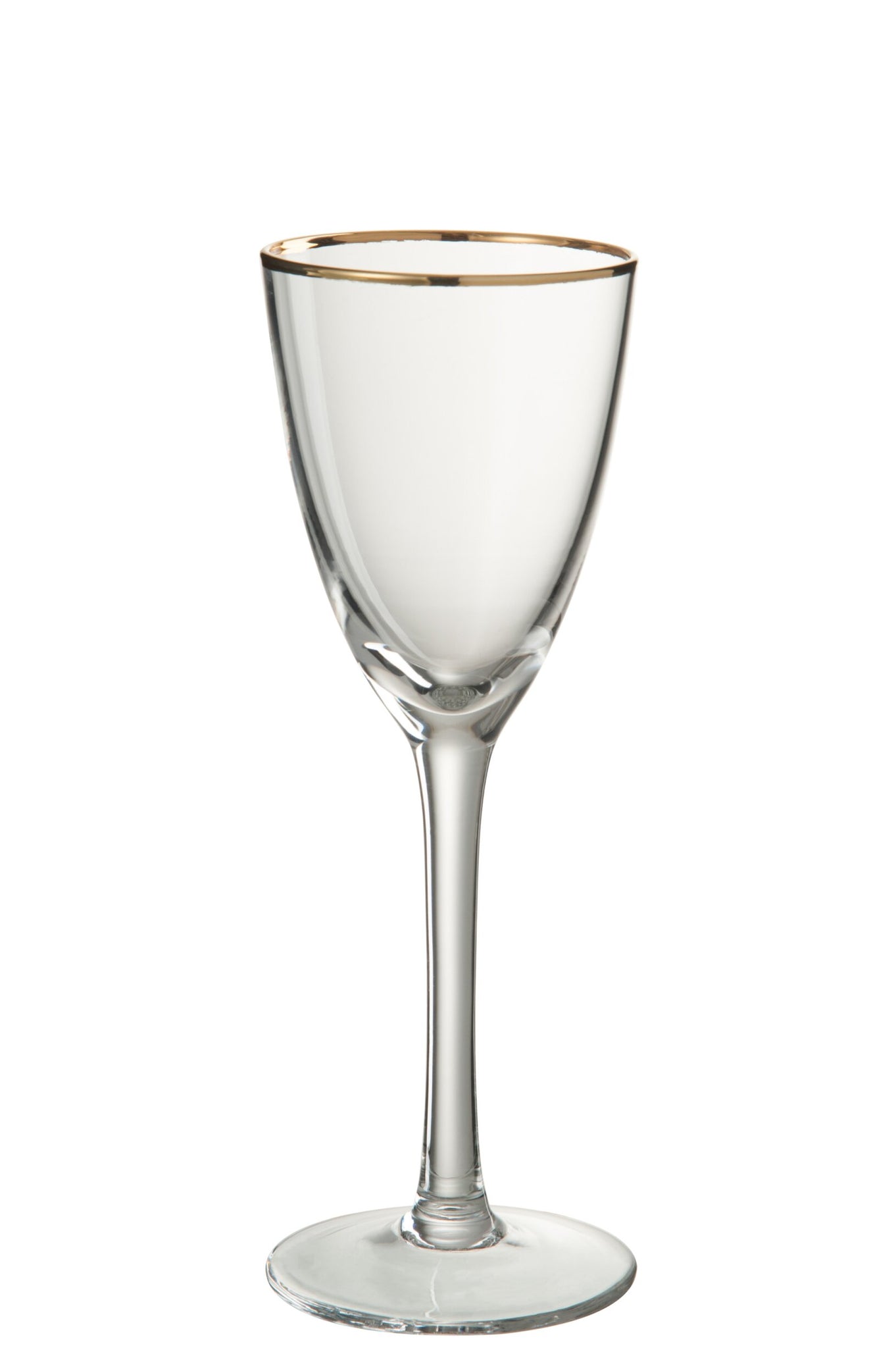 J-Line White Wine Glass with Gold Edge Transparent/Gold