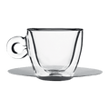 Luigi Bormioli Thermic Glass Cappuccinoglas 16,5 Cl mit Edelstahluntertasse - 2 Stück