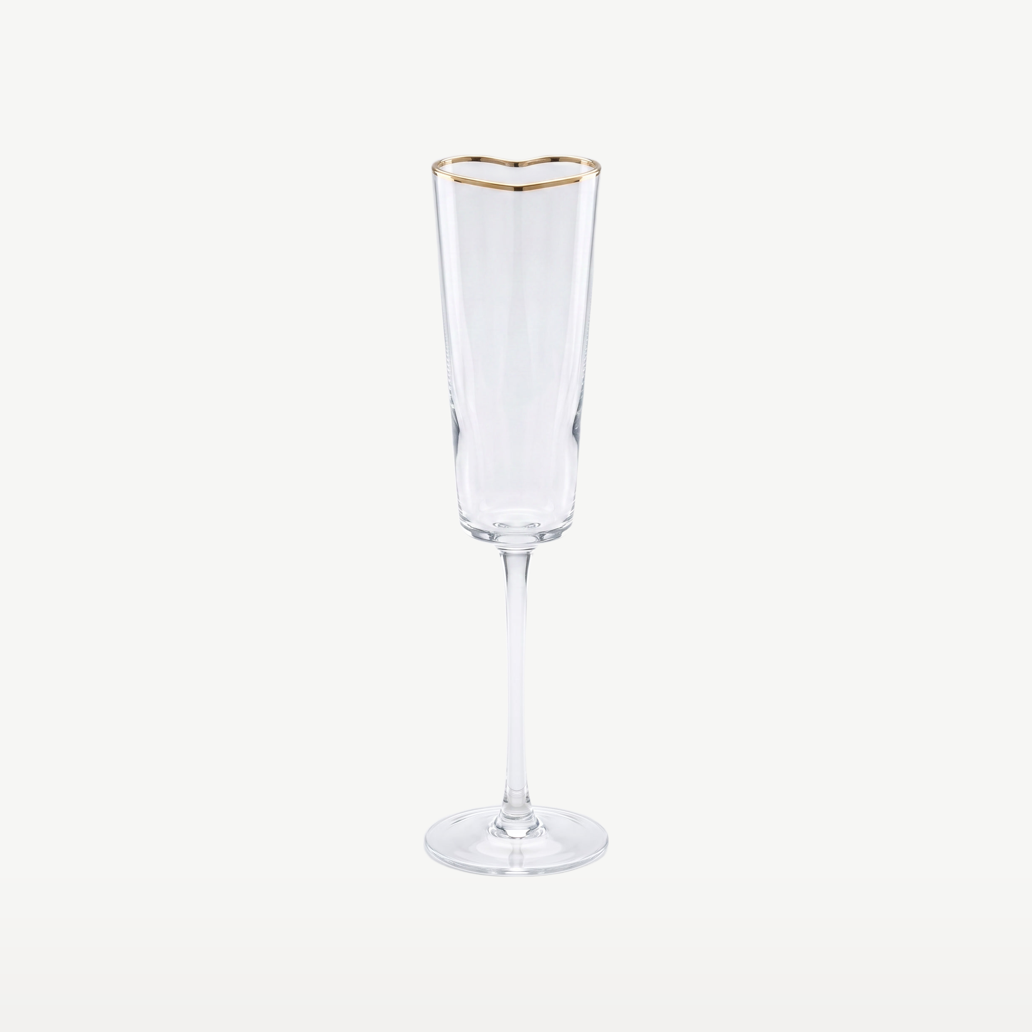 J-Line Champagneglas Hart Goud/Transparant leeg - Glazen.nl