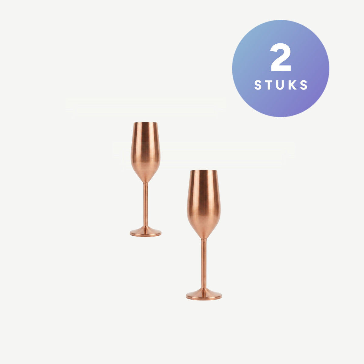 Set van 2 stuks Bar Professional Champagneflute Koper 22 Cl