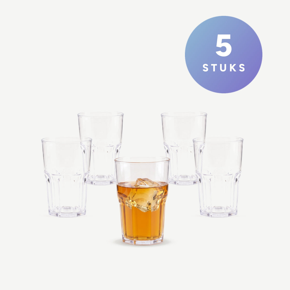 Set van 5 stuks Bar Professional Granity Onbreekbare Tumbler Transparant 40 Cl