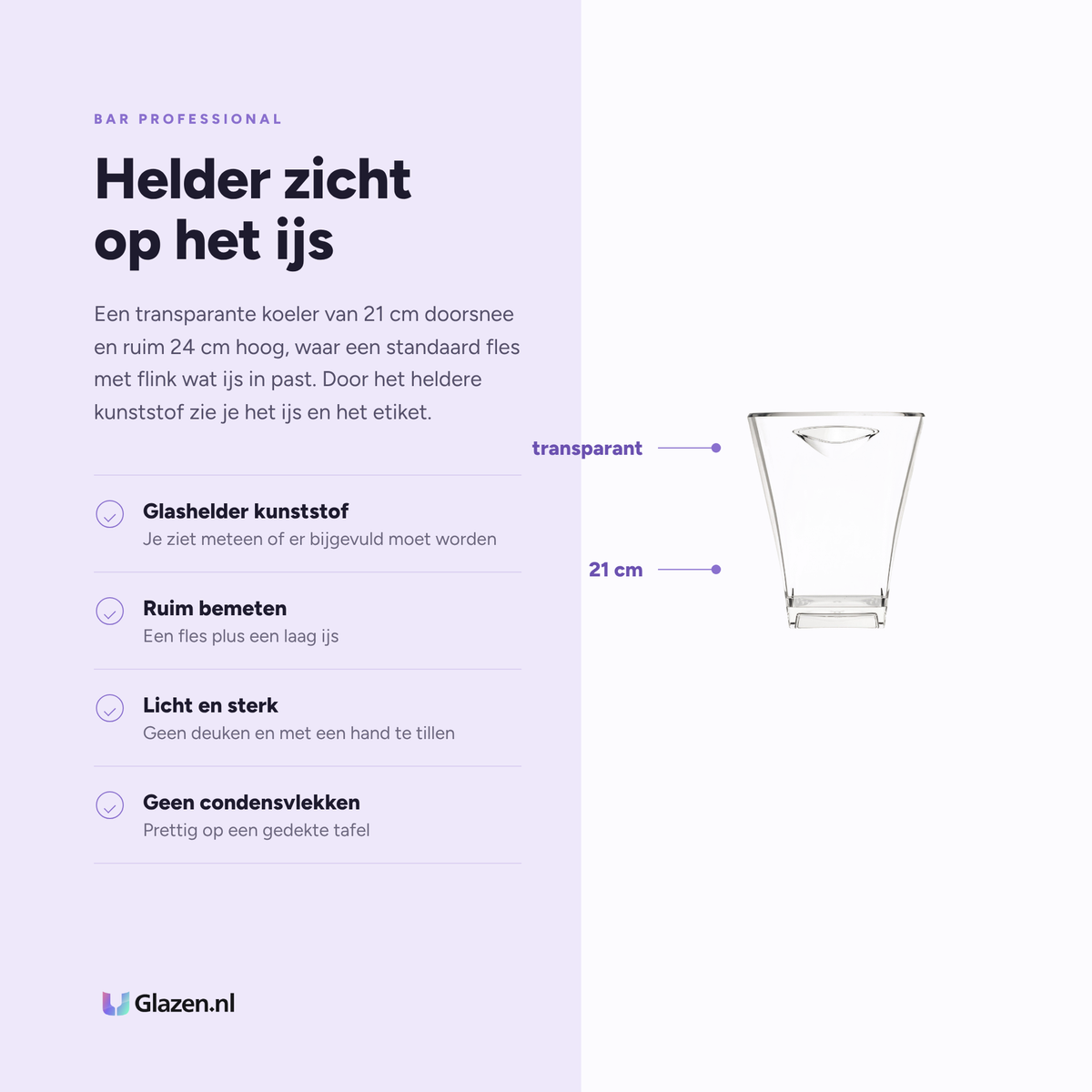 Bar Professional Quadra wijnkoeler transparant eigenschappen - Glazen.nl