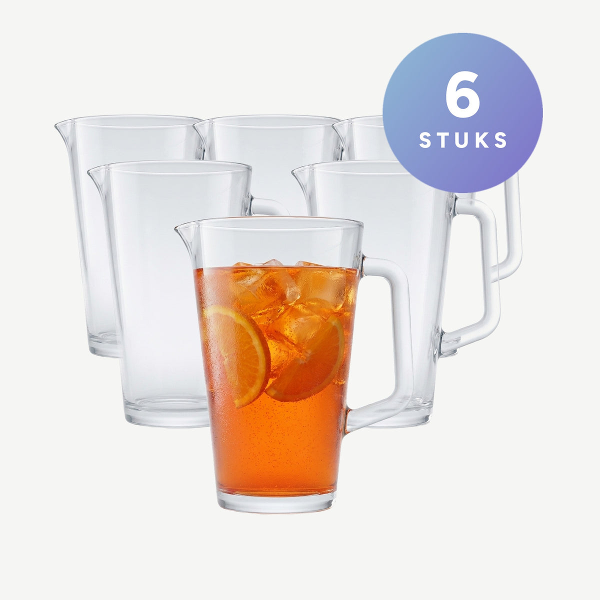 Borgonovo Conic pitcher 1,8 liter, set van 6 stuks