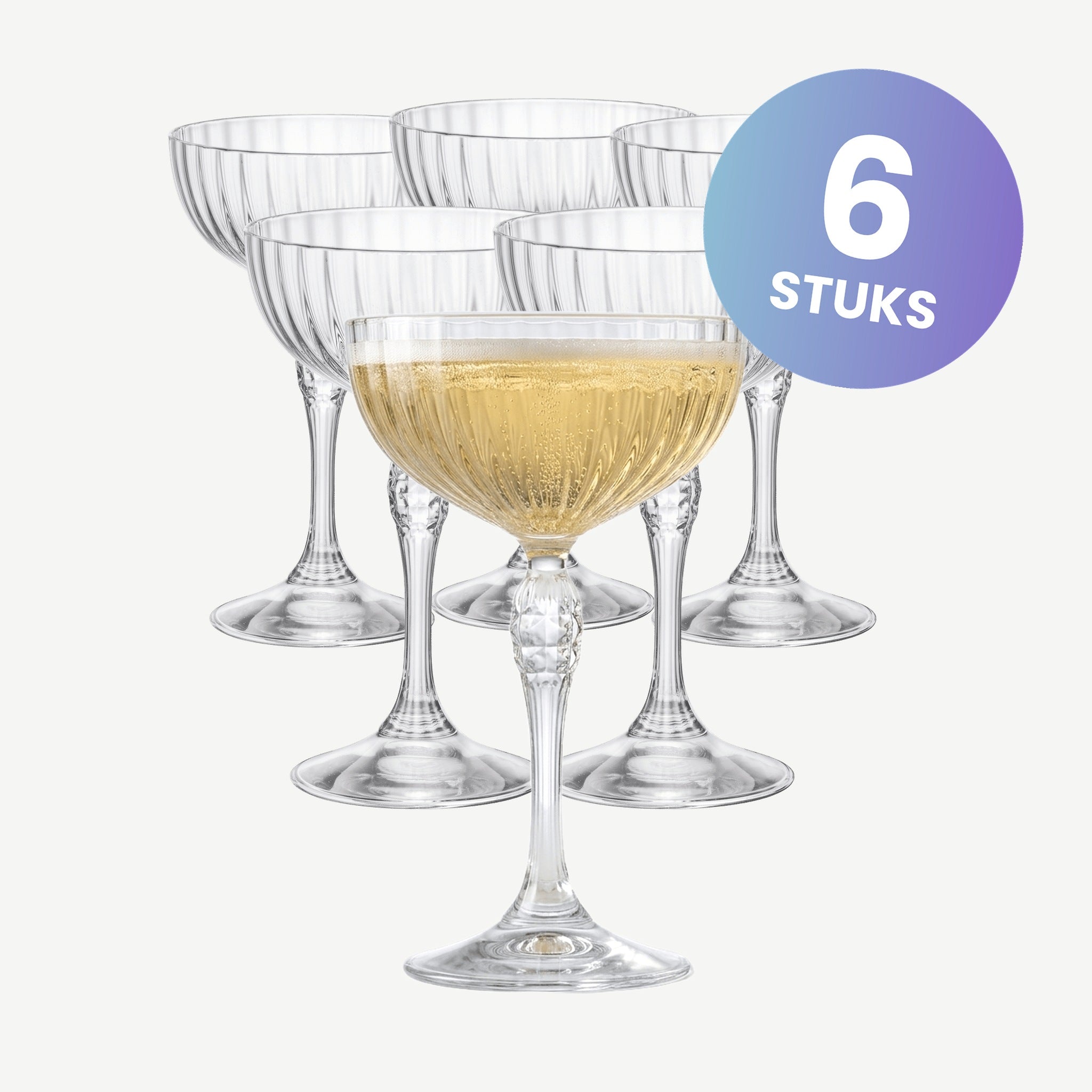 Bormioli Rocco America'20S Champagneglas / Coupe 22 Cl - set van 6 glazen