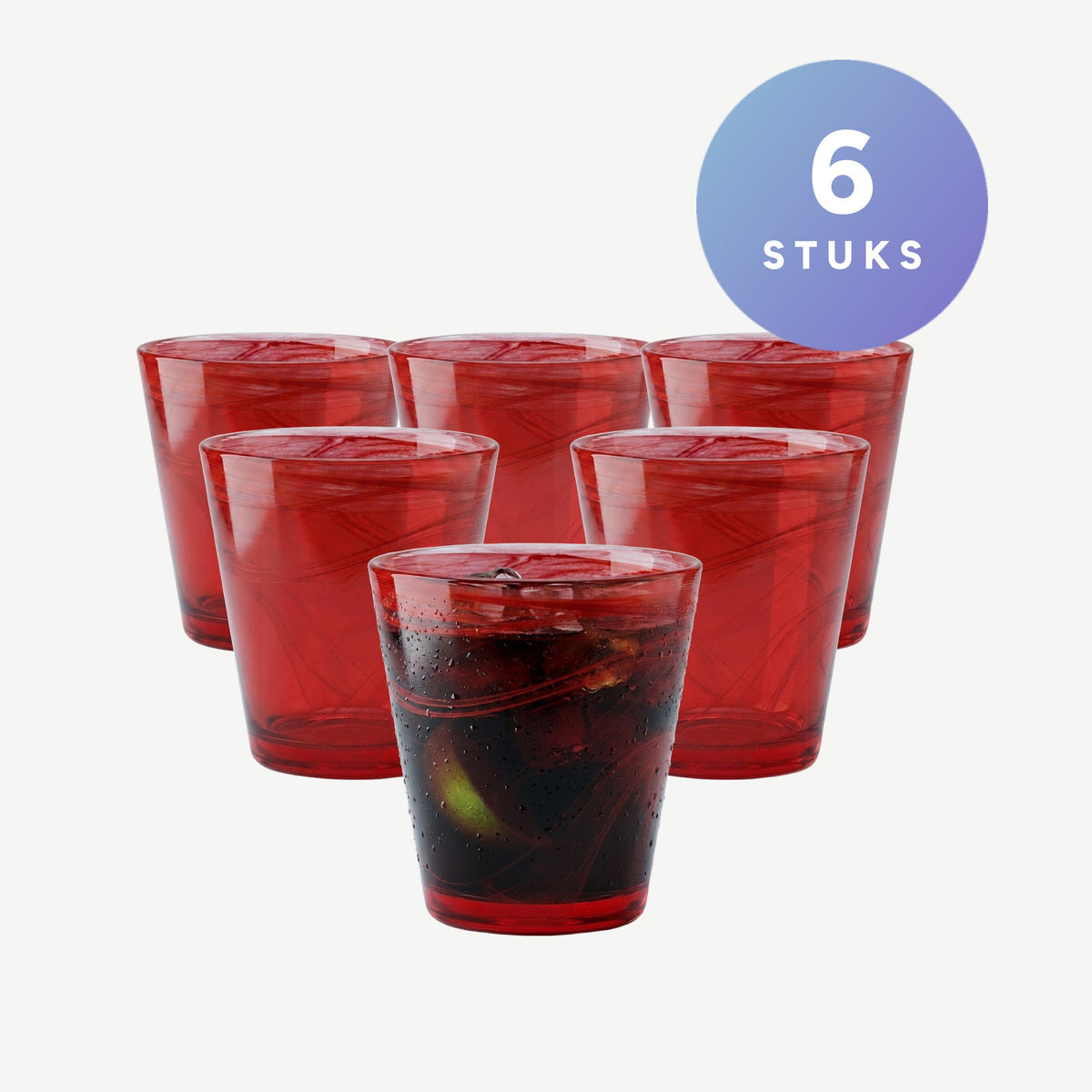 Bormioli Rocco Capri Tumbler 37 Cl Rood - 6 Stuks als set van zes glazen