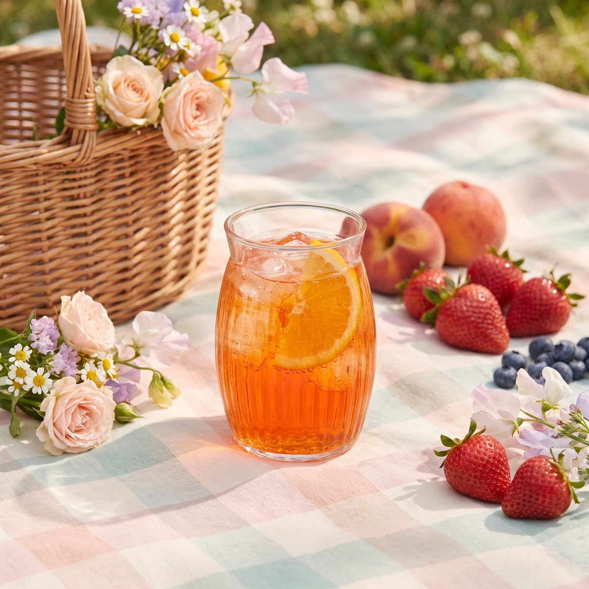 Bormioli Rocco Sweet cocktailglas 45 cl met spritz op een picknickkleed