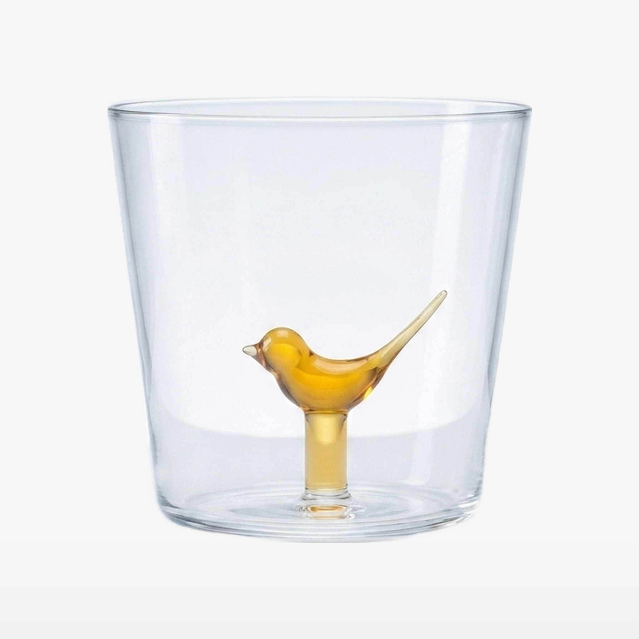 J-Line Waterglas 30 Cl Vogel Okergeel/Transparant - Glazen.nl