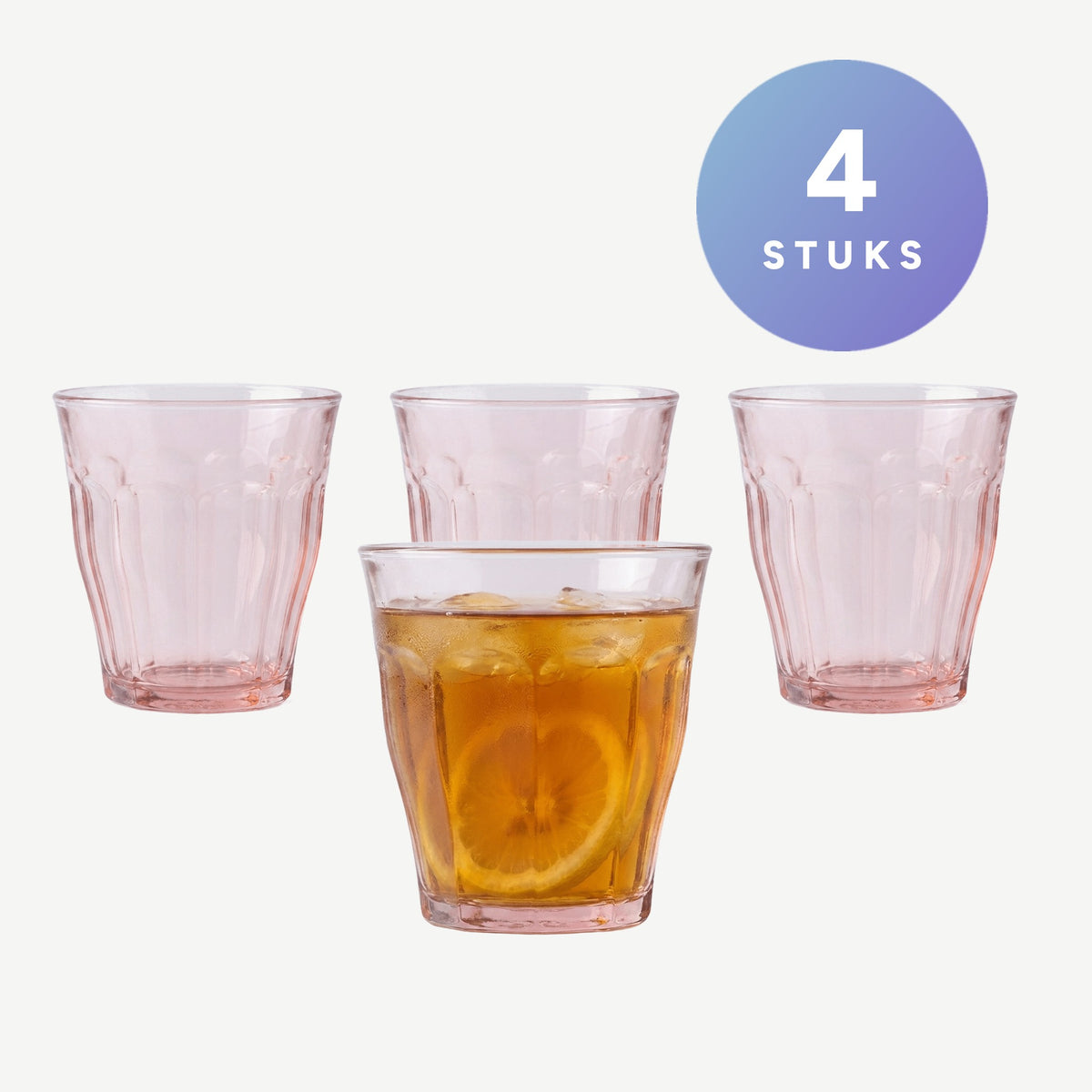 Set van 4 stuks Duralex Picardie Tumbler 25 Cl Roze - Glazen.nl