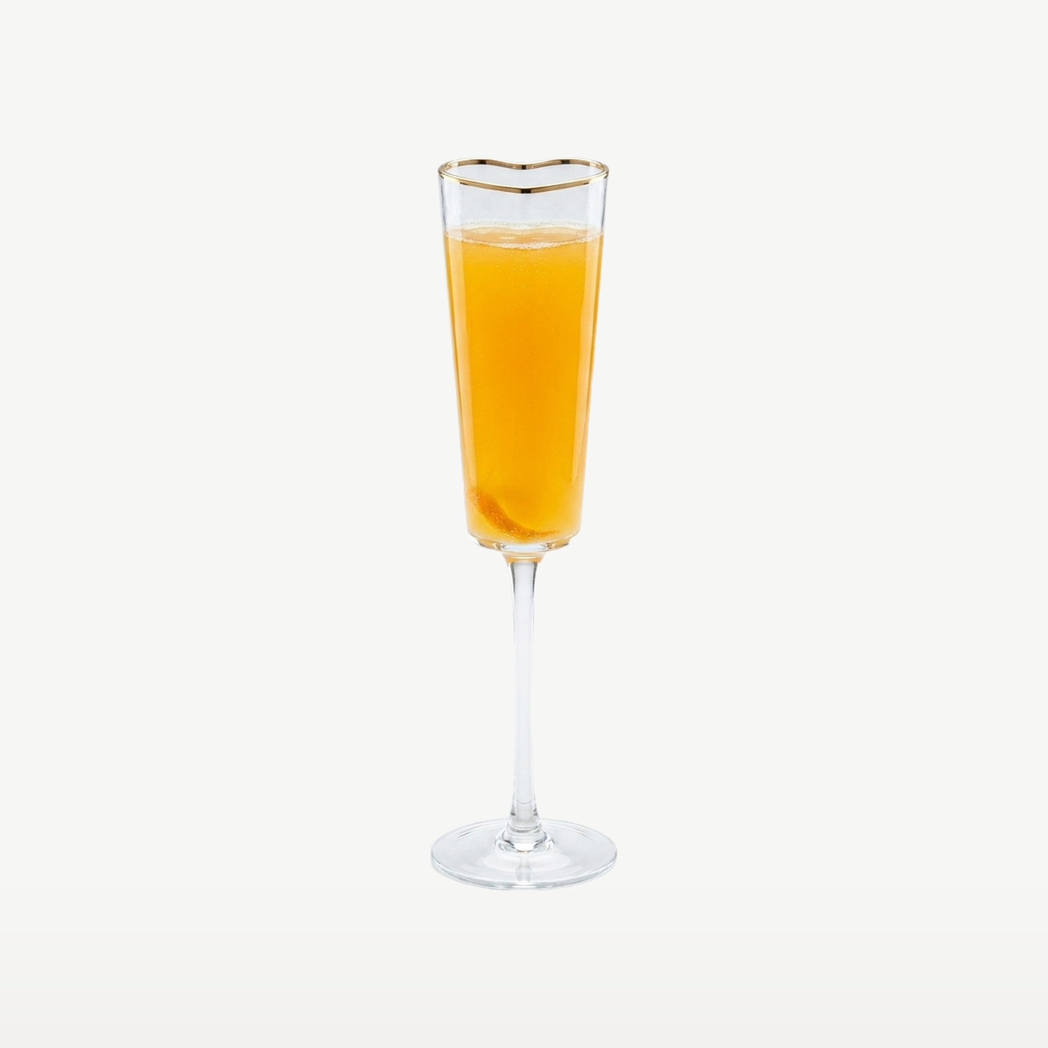 J-Line Champagneglas Hart Goud/Transparant - Glazen.nl