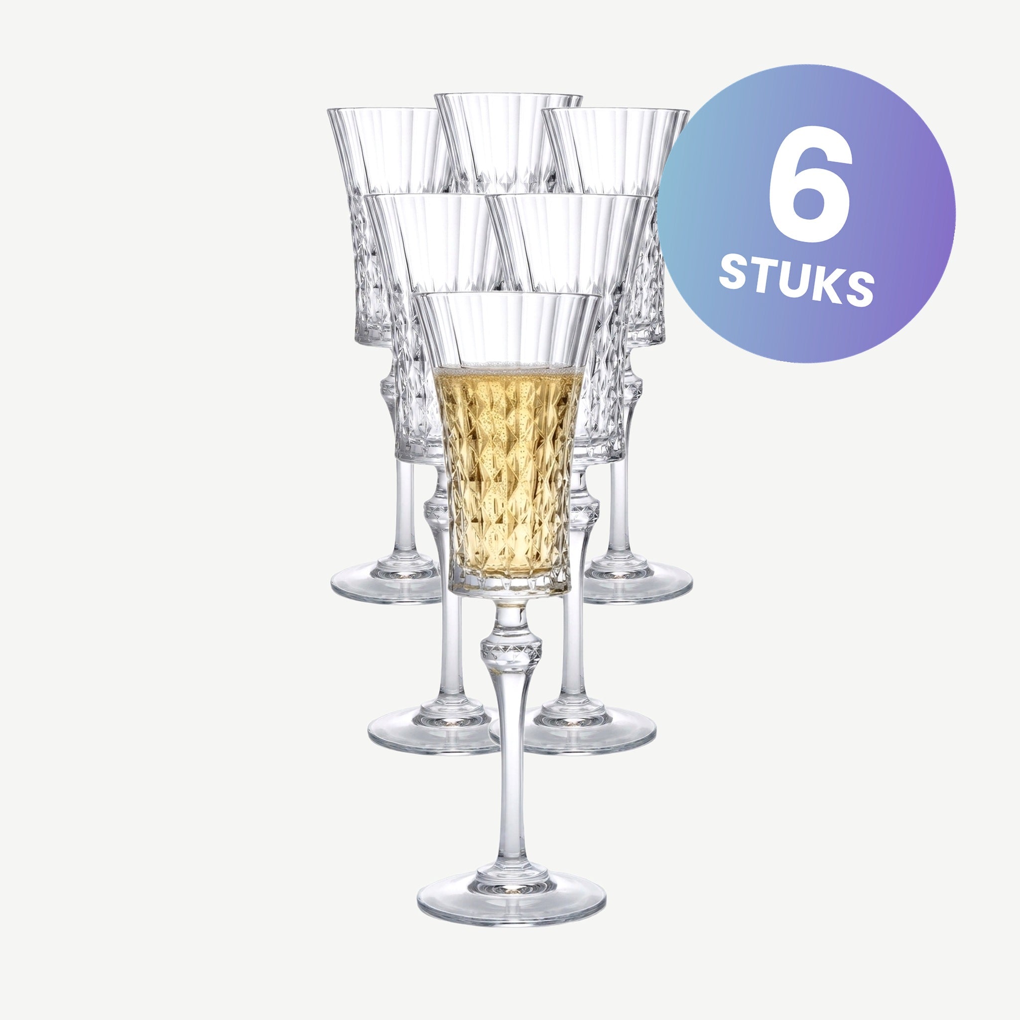 Eclat Lady Diamond Champagneglas / Flute 15 Cl - set van 6 glazen