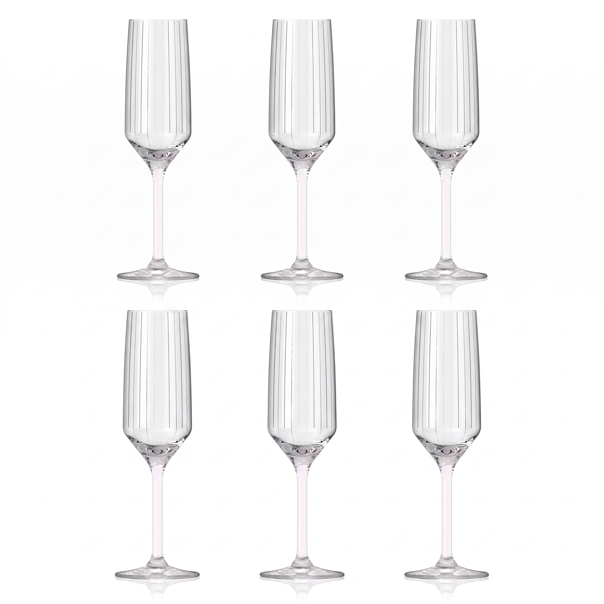 Royal Leerdam Carré Optics Champagneflute 22,5 Cl - 6 Stuks set van 6