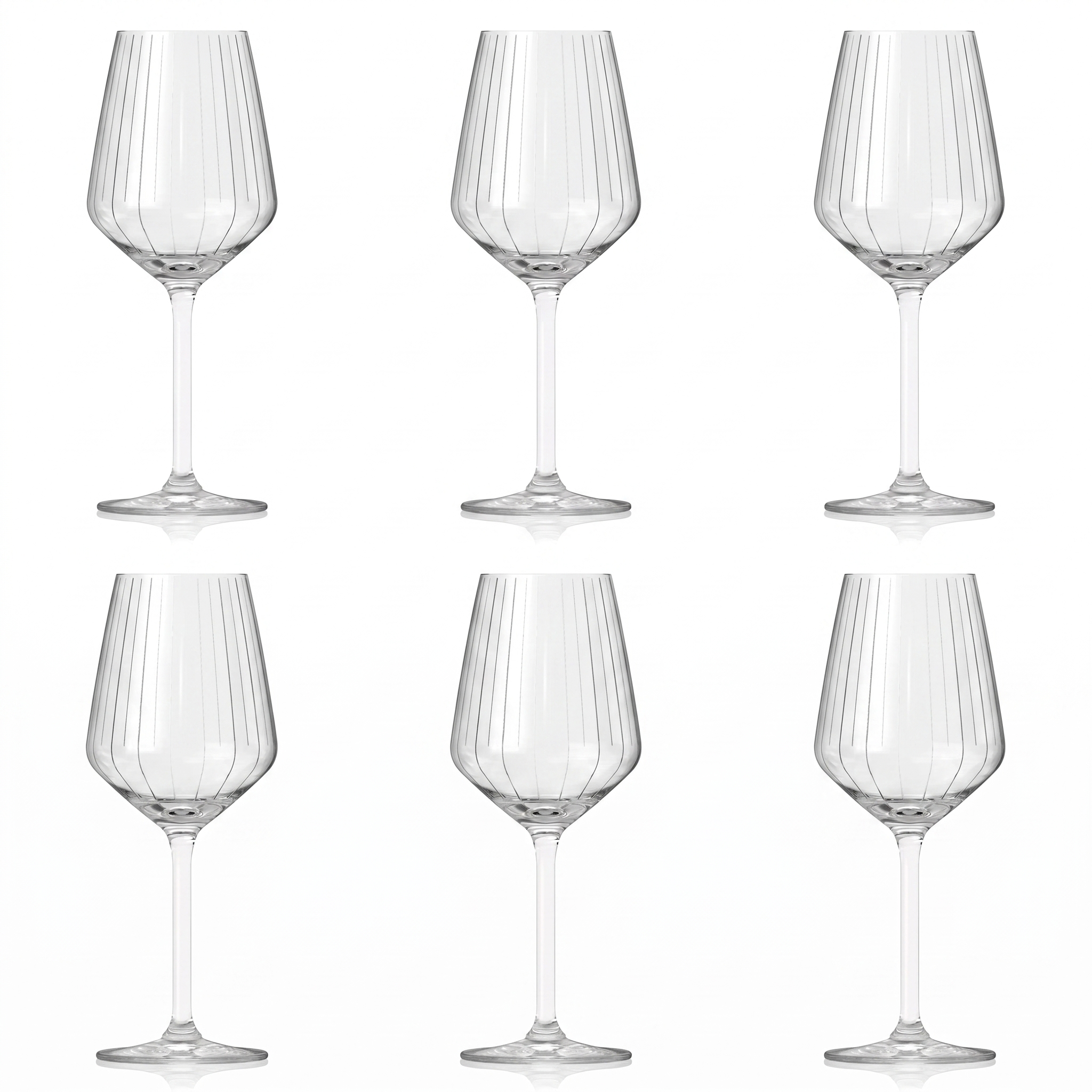 Royal Leerdam Carré Optics wijnglas 38,5 cl set van 6