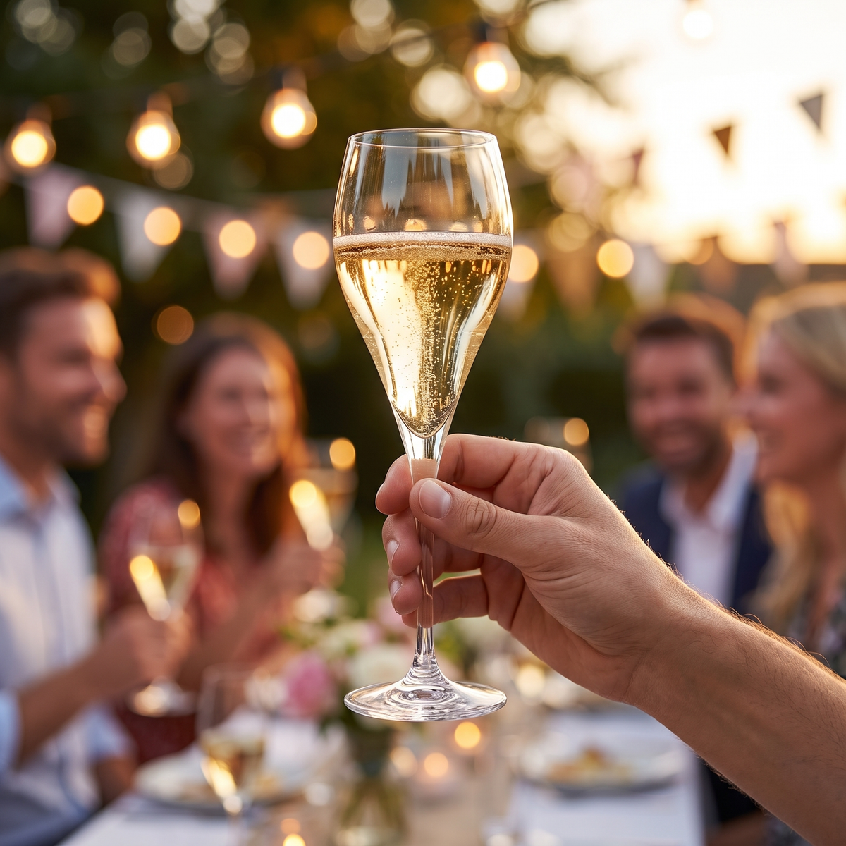 Chef & Sommelier Symetrie champagneflute 16 cl geheven voor een toost