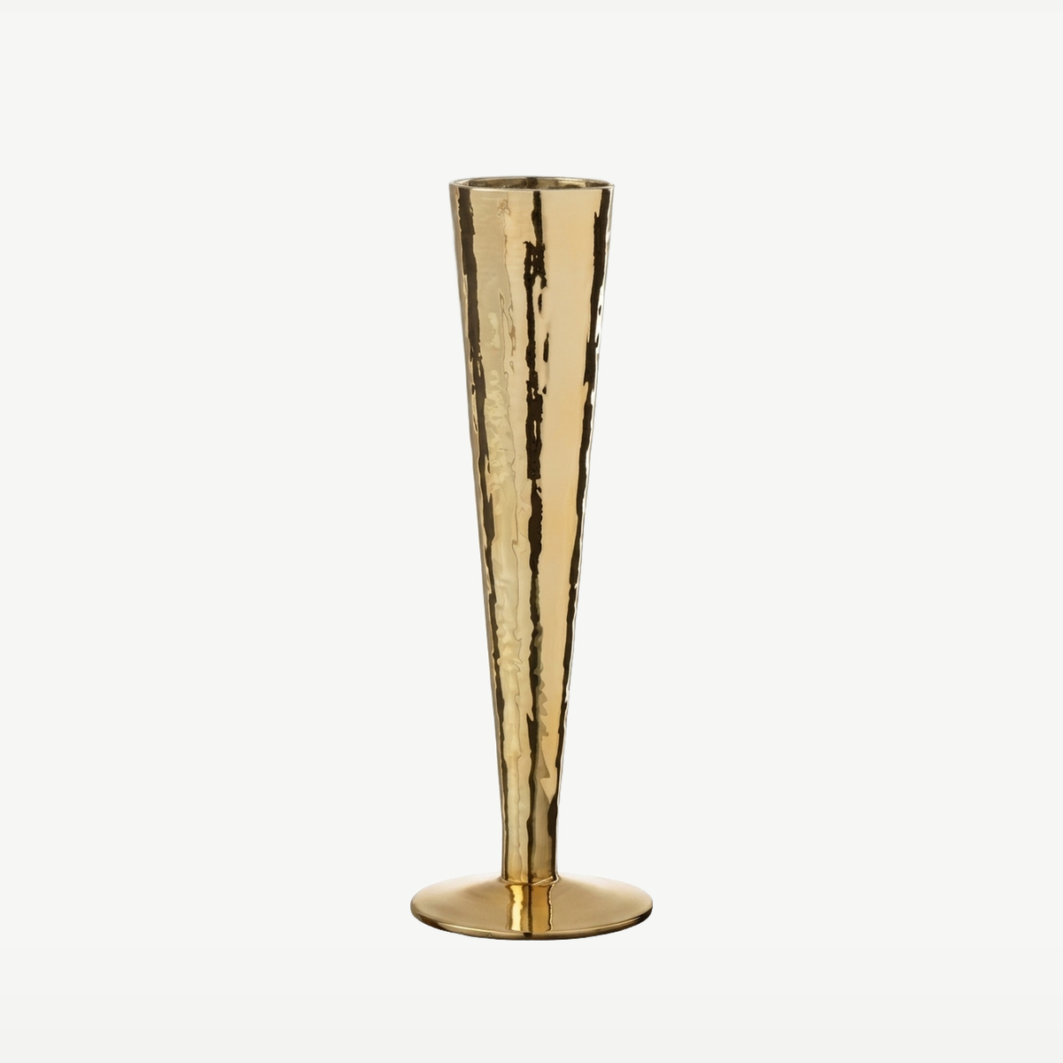 J-Line Champagneglas 15 Cl Onregelmatig Goud op een gebroken witte achtergrond