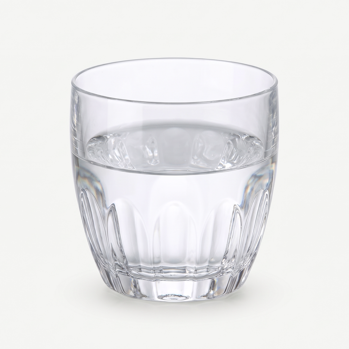 J-Line Waterglas 43,2 Cl Acryl Transparant - 4 Stuks gevuld op gebroken witte achtergrond