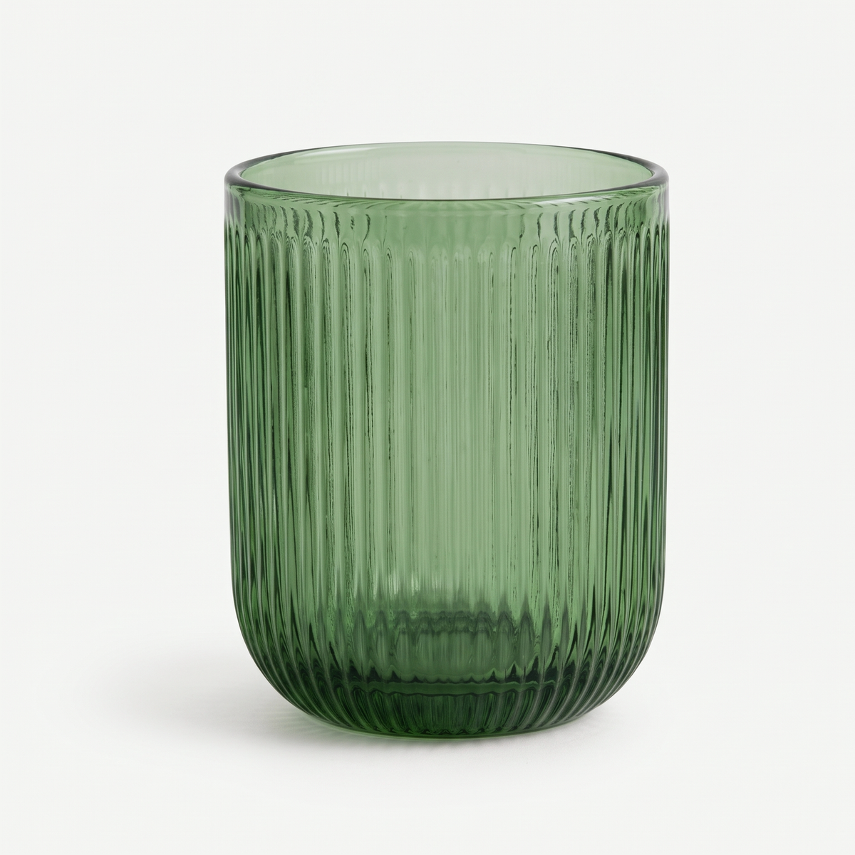J-Line Waterglas Groen leeg op een gebroken witte achtergrond