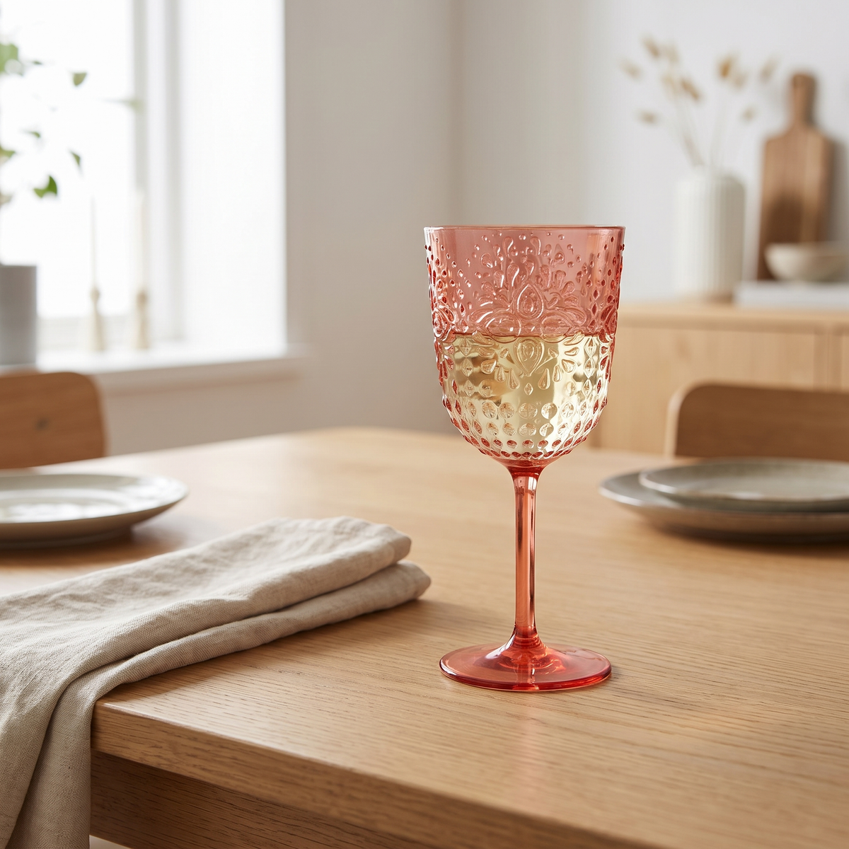 J-Line Wijnglas 41,4 Cl Kunststof Rood - 6 Stuks, sfeerbeeld