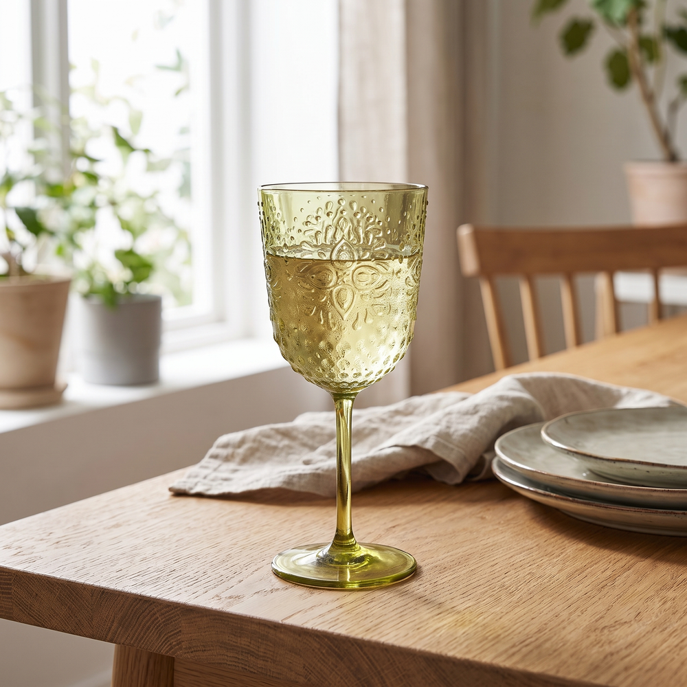 J-Line Wine Glasses 41.4 cl Unbreakable Green – 6 Pieces