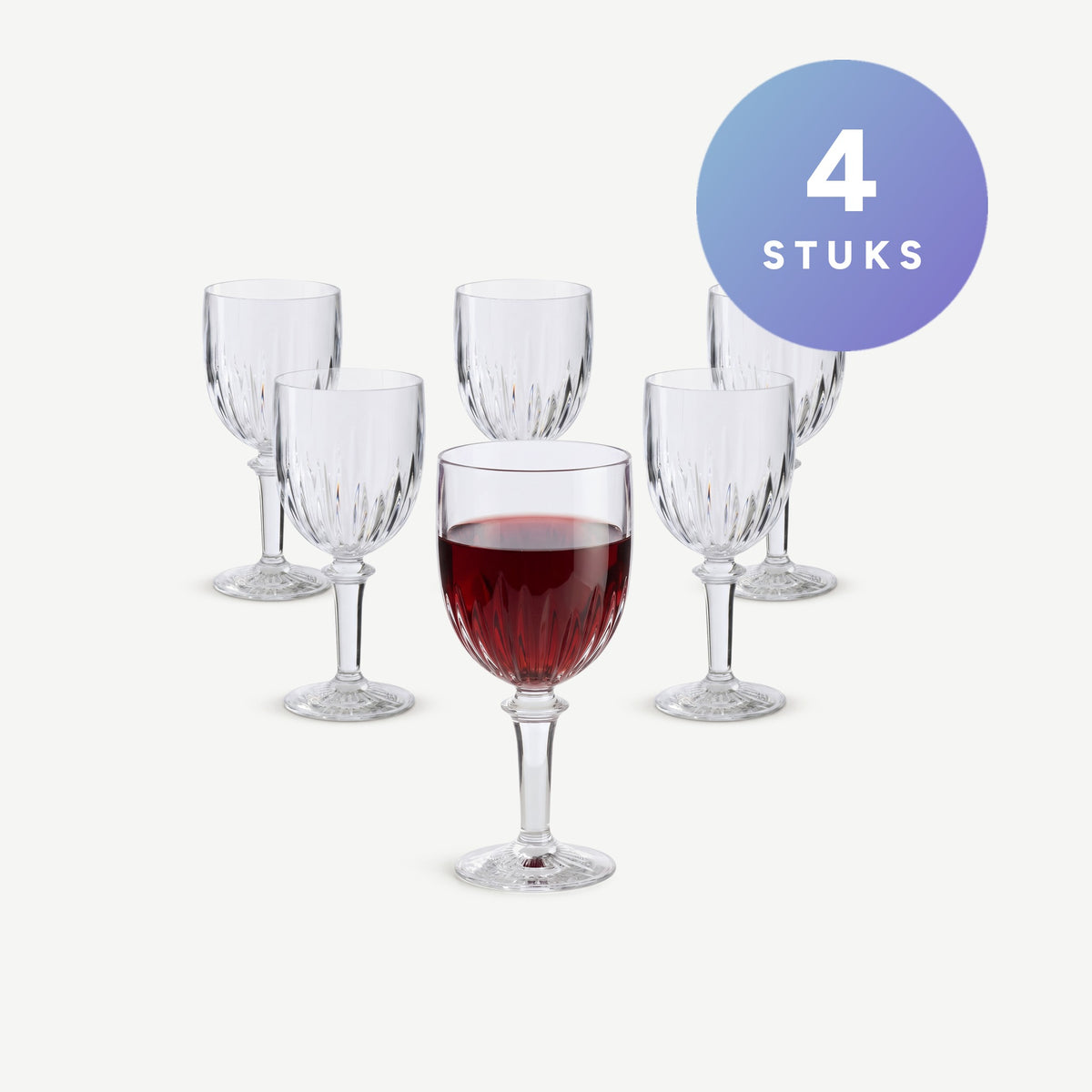 J-Line Wijnglas 46,3 Cl Acryl Transparant - 4 Stuks, set van 4