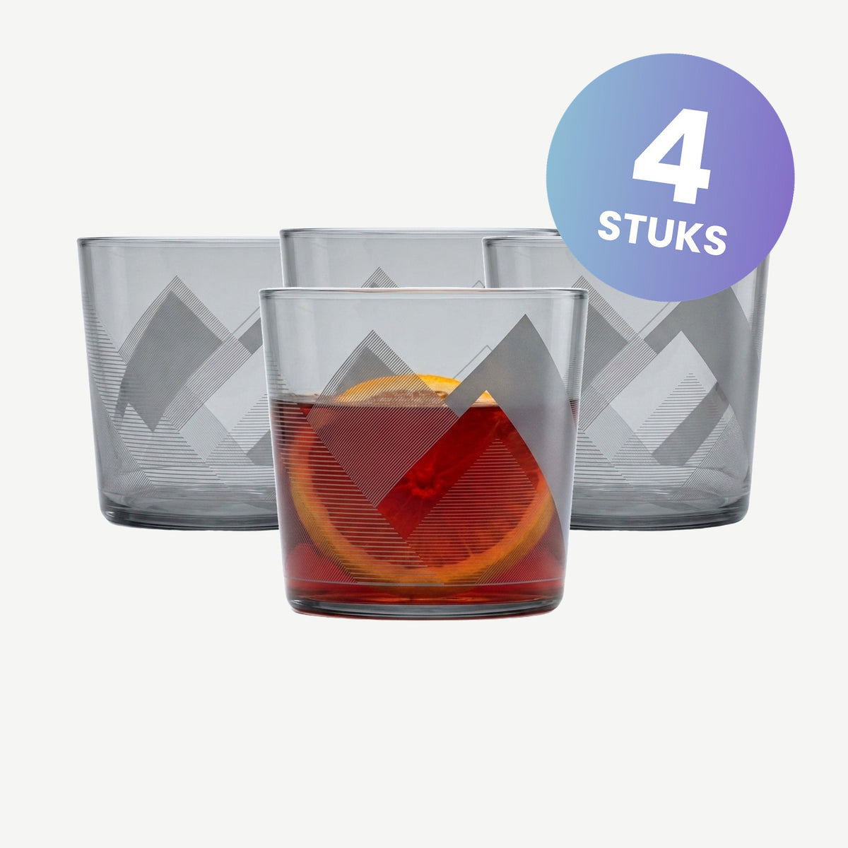 L.S.A. Peaks Tumbler 31 Cl Grijs - set van 4 glazen