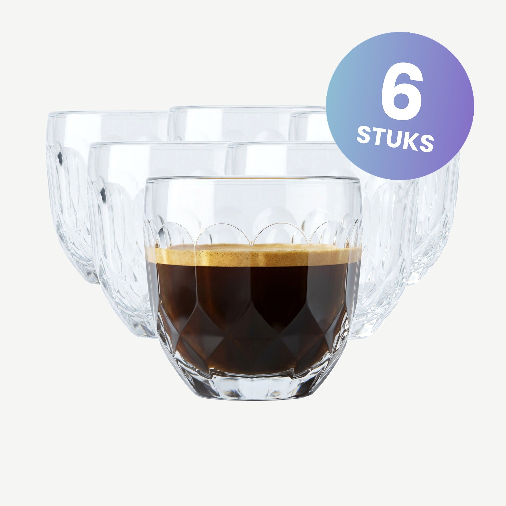 La Rochère Facettes Espressoglas 10 cl - set van 6 glazen