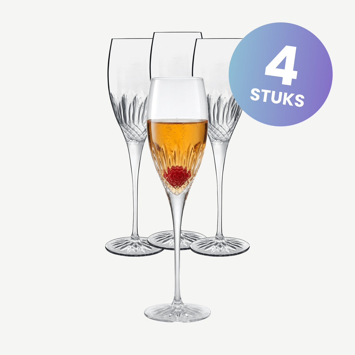 Luigi Bormioli Diamante Champagneglas / Flute 22 Cl  - set van 4 glazen