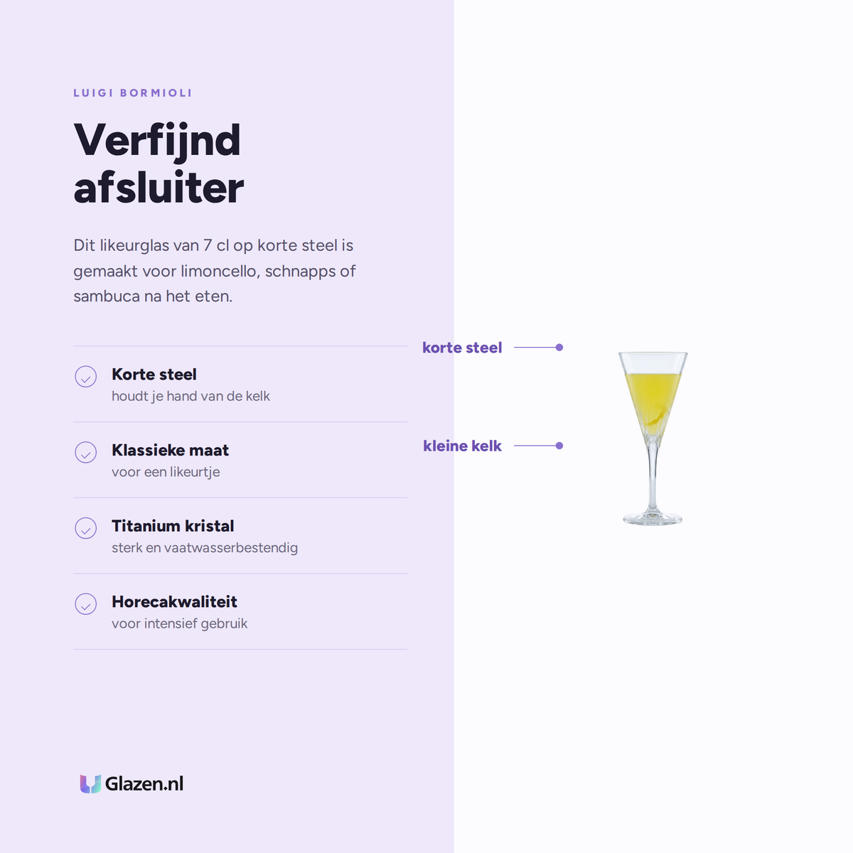 Eigenschappen van Luigi Bormioli Mixology Likeurglas 7 Cl Schnapps