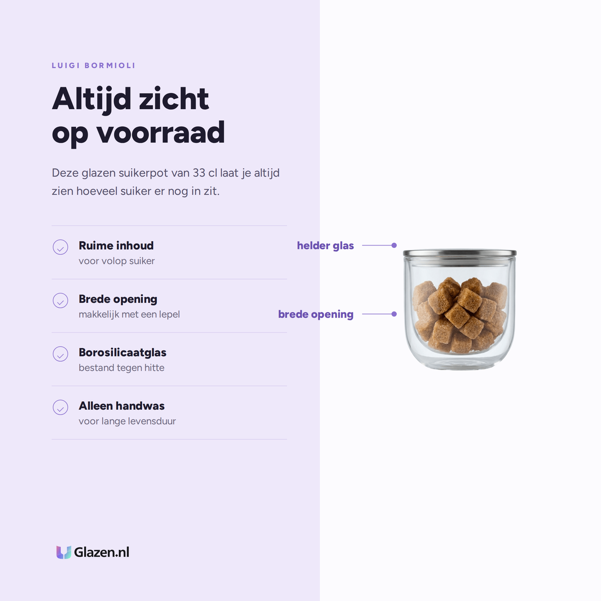 Eigenschappen van Luigi Bormioli Thermic Glass Suikerpot 33 Cl