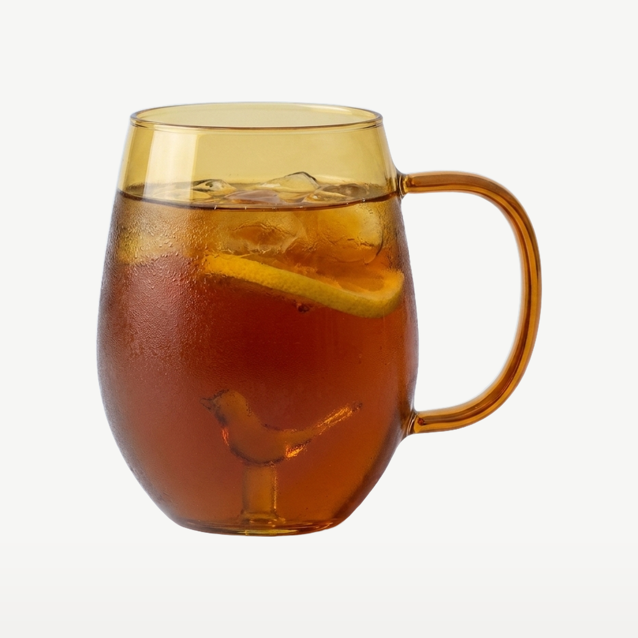 J-Line Waterglas 35 Cl Vogel met Oor Okergeel/Transparant - Glazen.nl