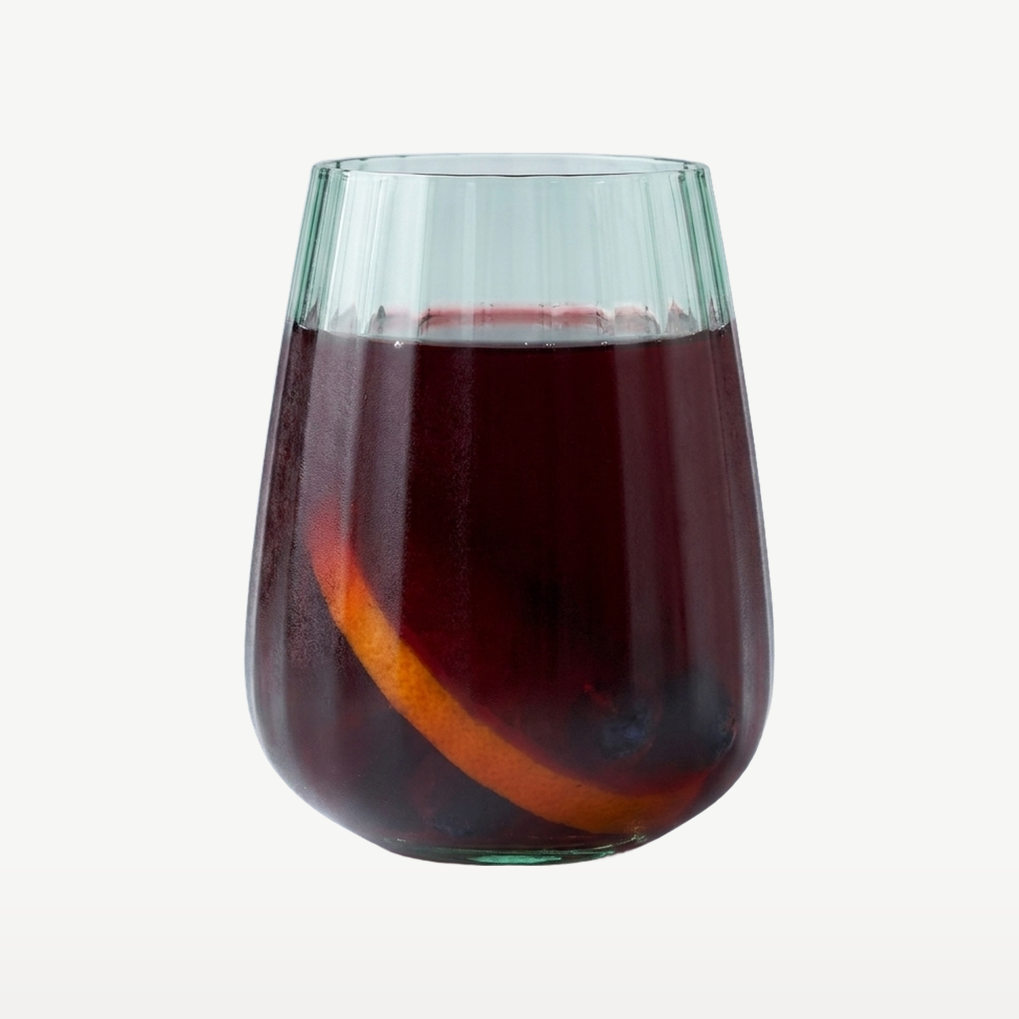J-Line Waterglas 48 Cl Geribbeld Hoog Groen - Glazen.nl