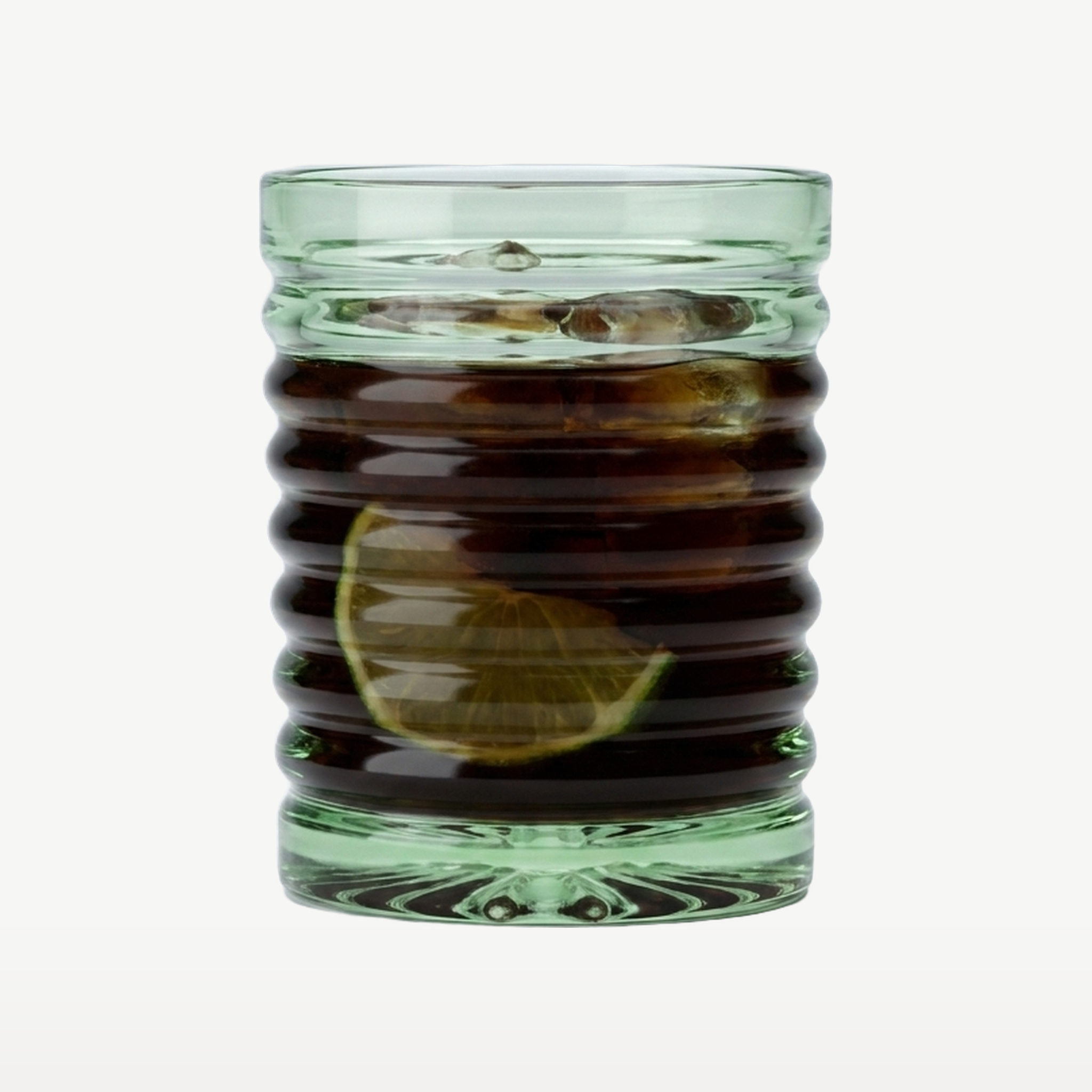 J-Line Waterglas 28 Cl Geribbeld Lichtgroen - Glazen.nl