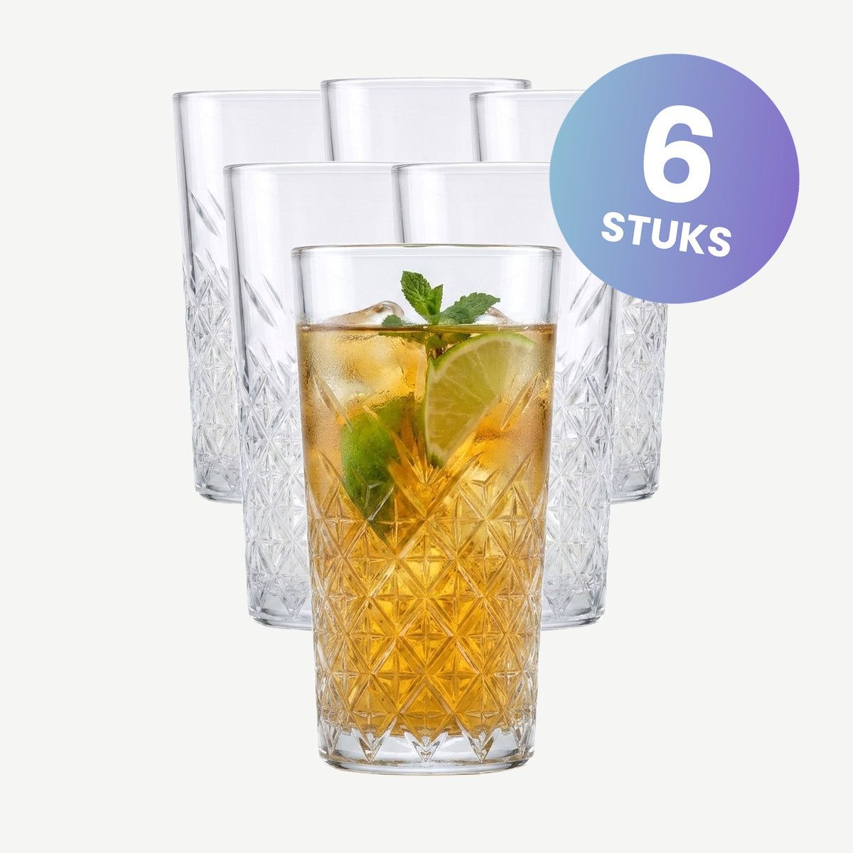 Pasabahce Timeless Longdrinkglas 35,5 Cl Stapelbaar - set van 6 glazen
